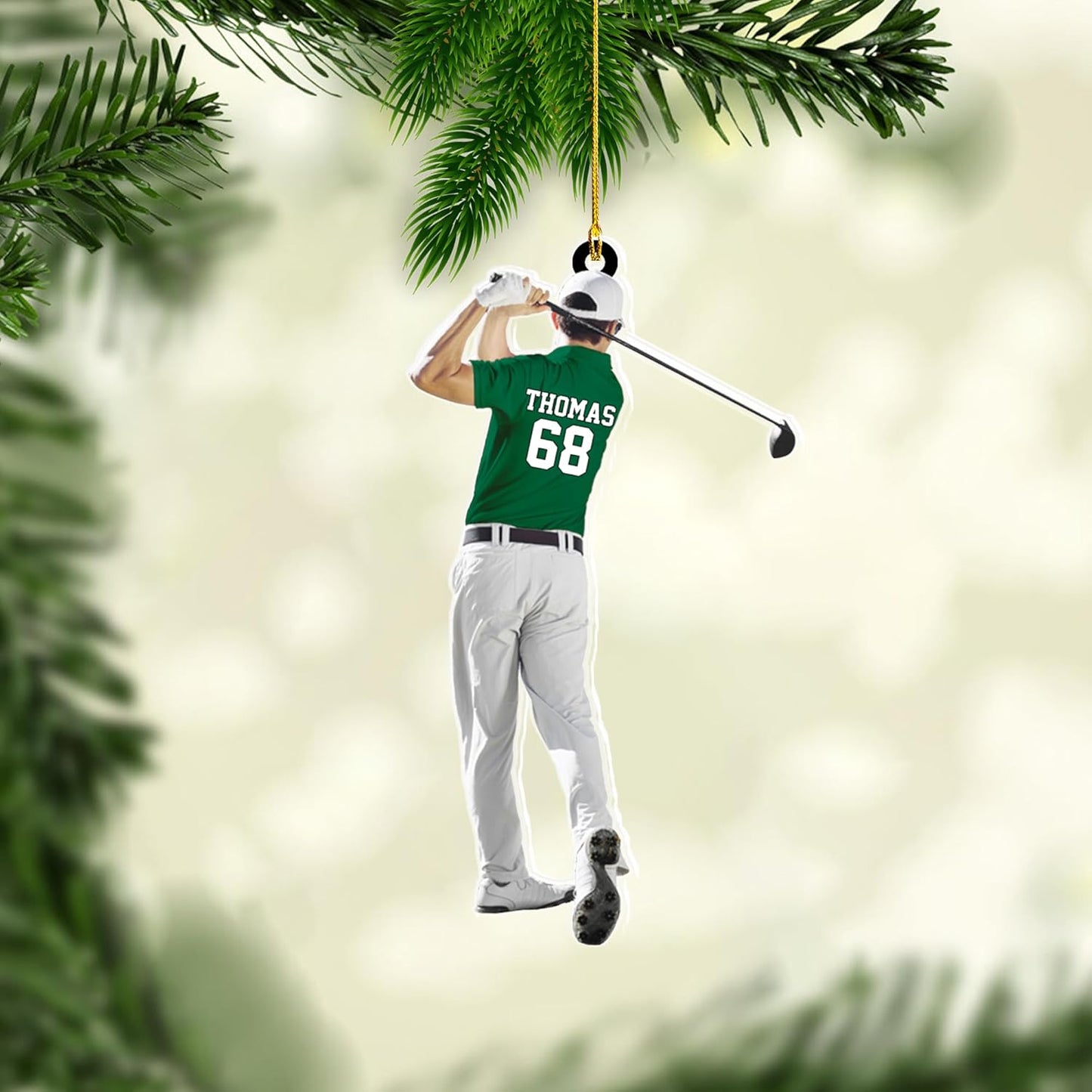 Personalized Golf Ornaments for Christmas Tree 2025 Custom Golf Christmas Ornament Golfing Bag Ornament Sports Golf Cart Ornaments Gift for Golfer Bag Golfing Lovers Hanging Decoration (G25)