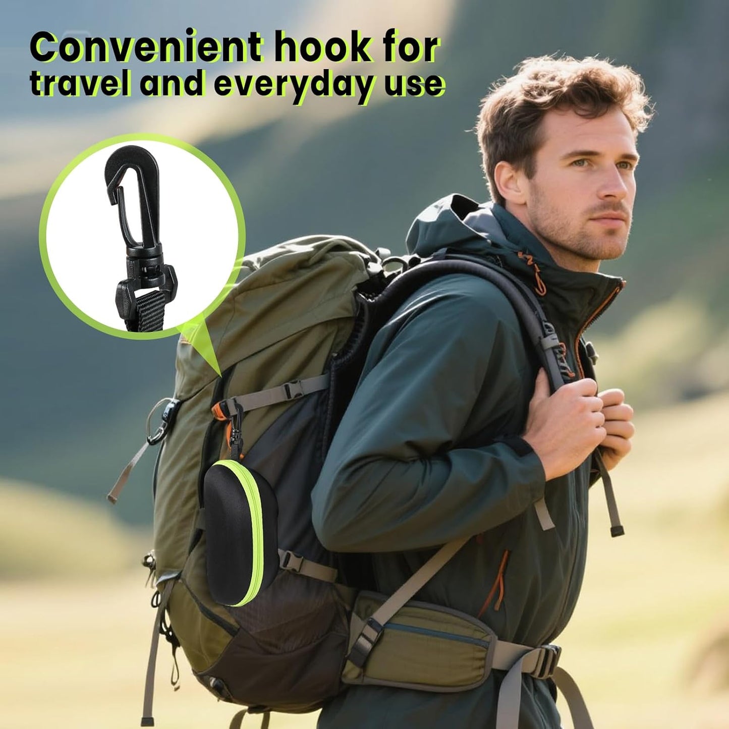 INNOLIFE Zipper Hard Shell Sunglasses Cases, Portable Travel Eyeglasses Cases with Plastic Hook for Men Women