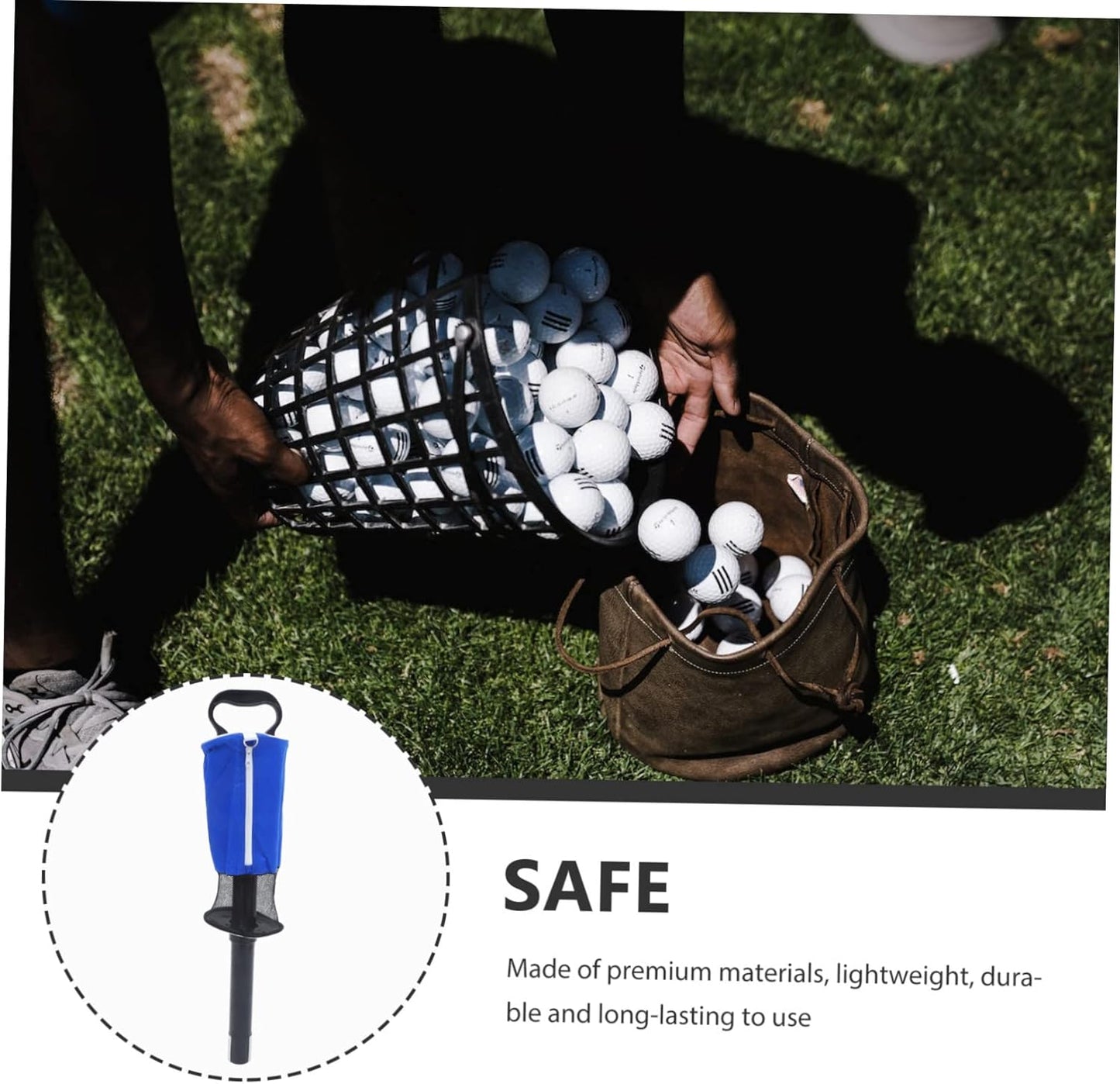 Golf Ball Retriever Tool Standing Golfs Picker for Collection Lightweight and Durable Shag Tube for and Storage for Golf