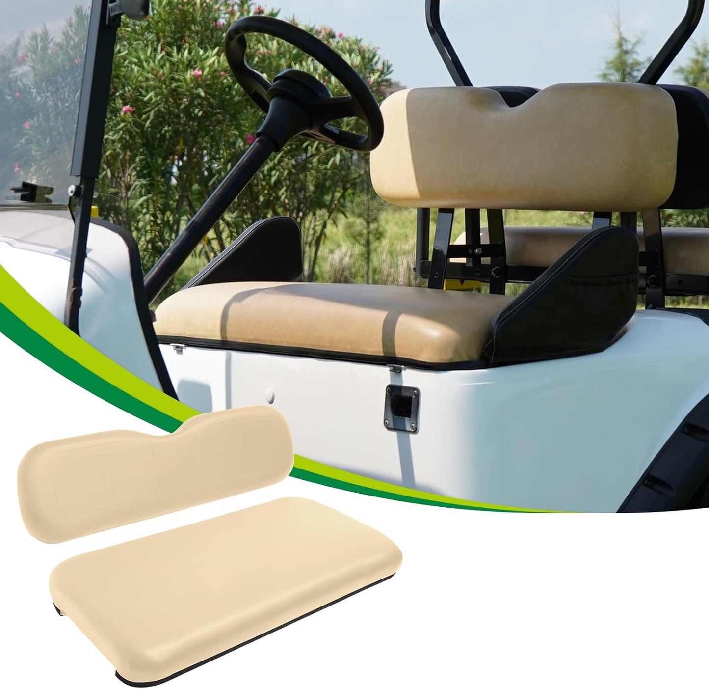 Golf Cart Replacement Seat Fit for EZGO TXT RXV Club Car Precedent DS Golf Cart, Factory Style Golf Cart Front Seat Cushions & Seat Back