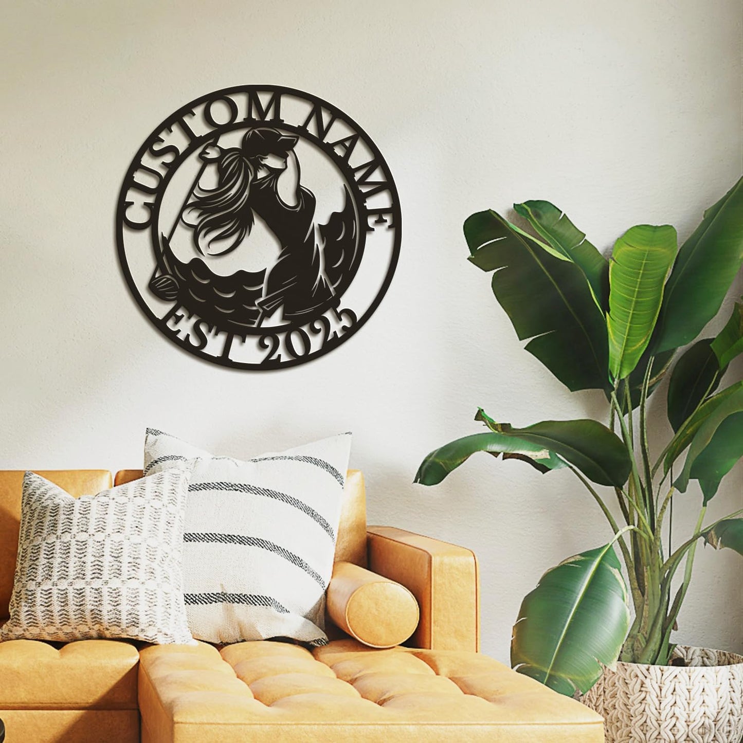 Personalized Custom Crossed Golf Metal Wall Art,Personalized Golfer Name Sign Decoration For Room,Hole Golf Club Decoration (Style-5)