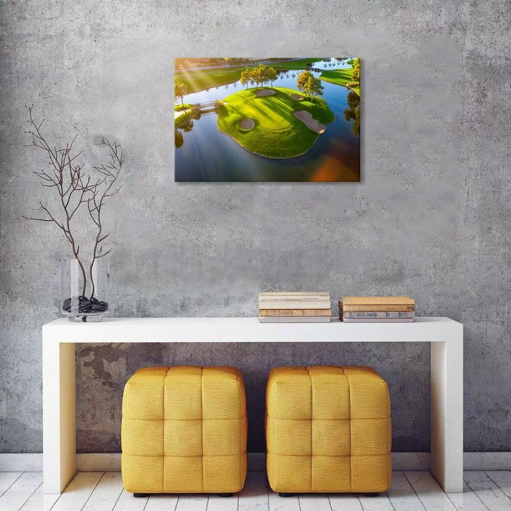 chenchenArt Arizona Golg Hole Wall Art Picture Golf Course Wall Decor for Bedroom Living Room Bathroom Home Decorations Golf Poster Canvas Prints Modern Artwork Framed Ready to Hang(12''H x 16''W)
