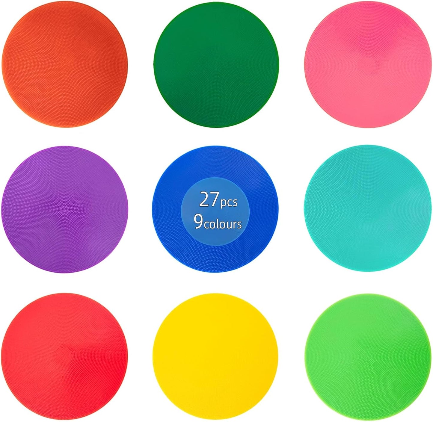 Spot Markers 9 Inch 10 Inch Non Slip Rubber Floor Markers Flat Field Cones Poly Dots for Soccer Basketball Sports Speed Agility Training and Drills