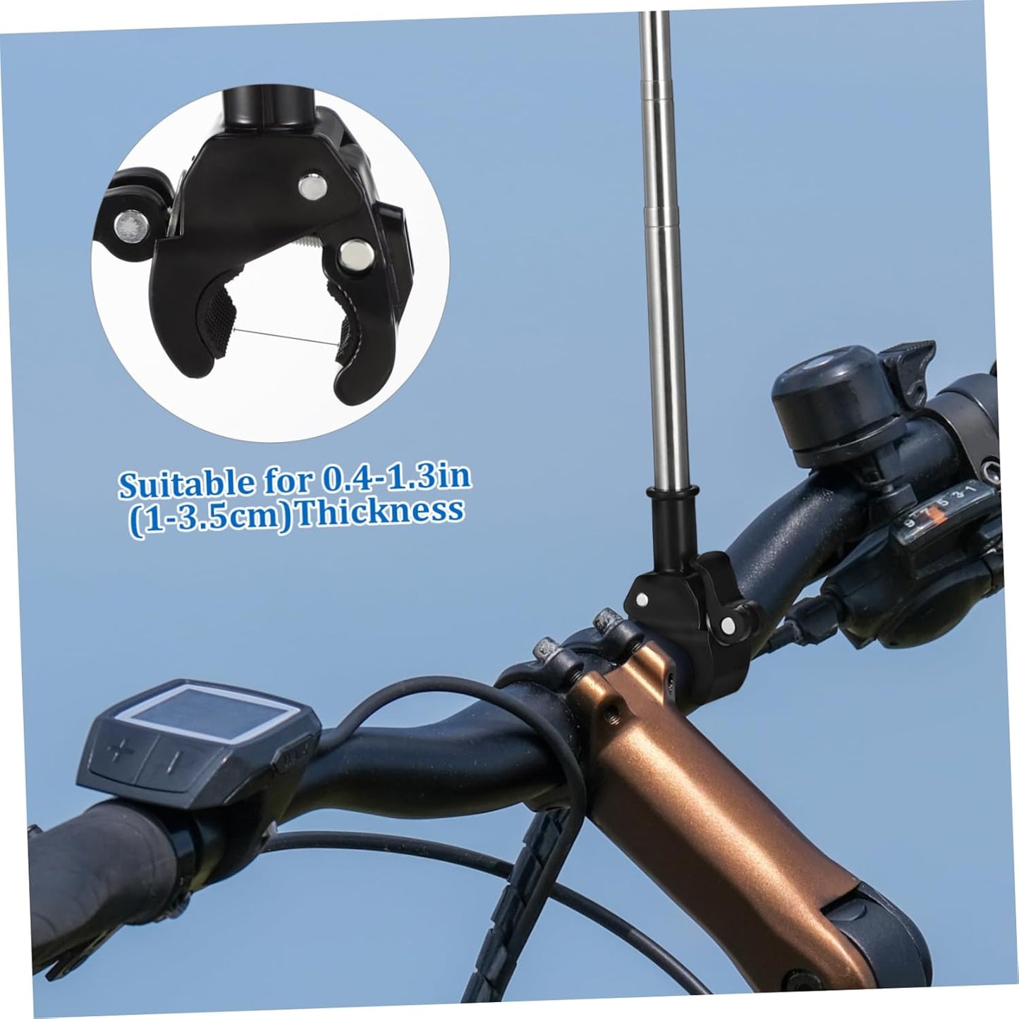 2Pcs Adjustable Stainless Steel Motorcycle Flagpole Pole, 51in Retractable Bike Flag Pole, Telescopic Motorcycle Bicycle Flag Mounts, Flagpole for Off-Road ATV Golf Cart Wheelchair