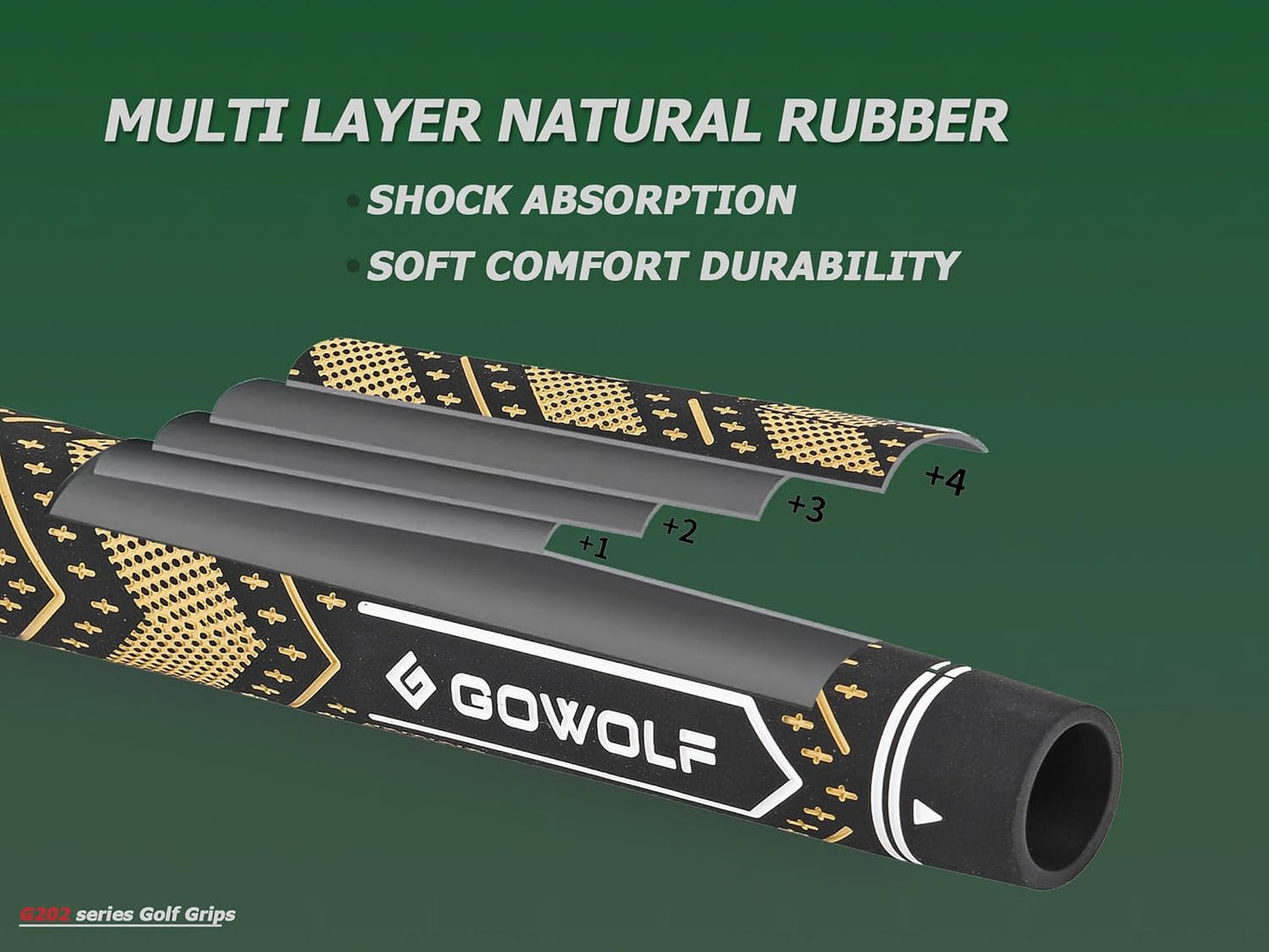 Gowolf Golf Grips Cord Rubber Multi-compound Golf Driver Irons Club 13pcs Golf Grips Colored Top Cover SL02 Pro with Free 15 Tapes