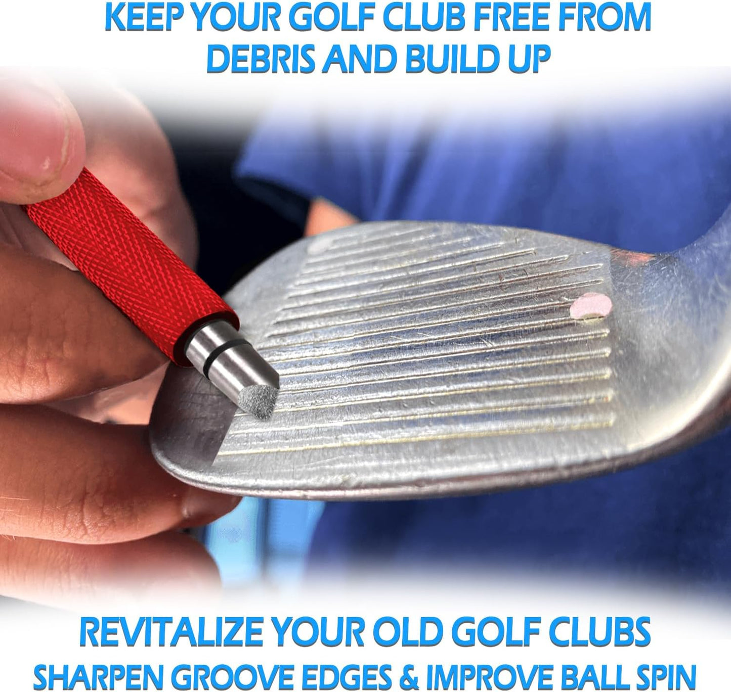 Golf Club Grove Sharpener,Golf Club Grove Cleaner, Re-Grooving and Cleaning Tool for Wedges and Irons, Optimal Backspin on Golf Ball for Precision Shots 5 Colors to Choose from