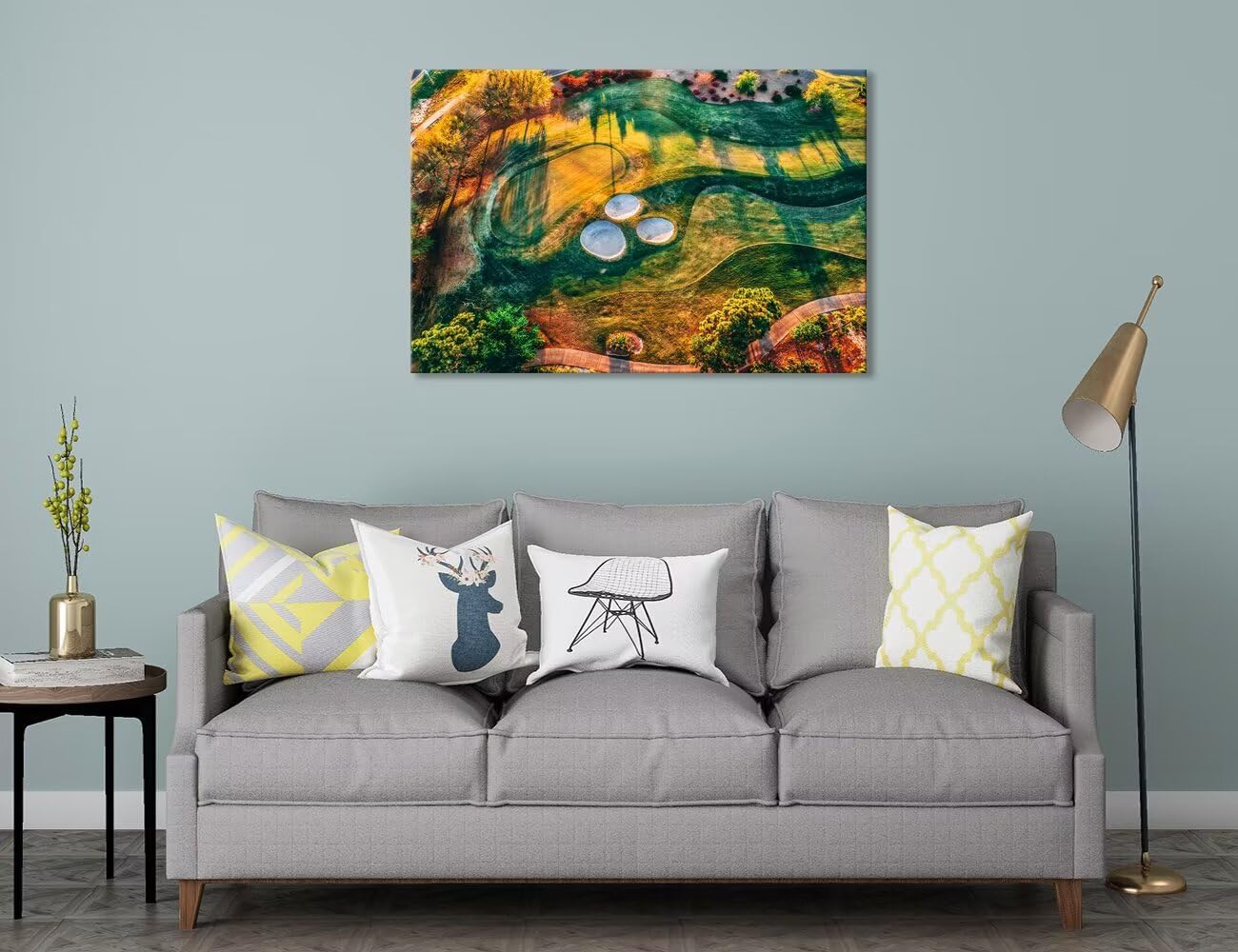 Florida Regatta Bay Golf Course Wall Art for Living Room Bedroom Bathroom Home Decorations Florida Golf Course Picture Poster Framed Artwork Canvas Prints Ready to Hang(12''H x 16''W)