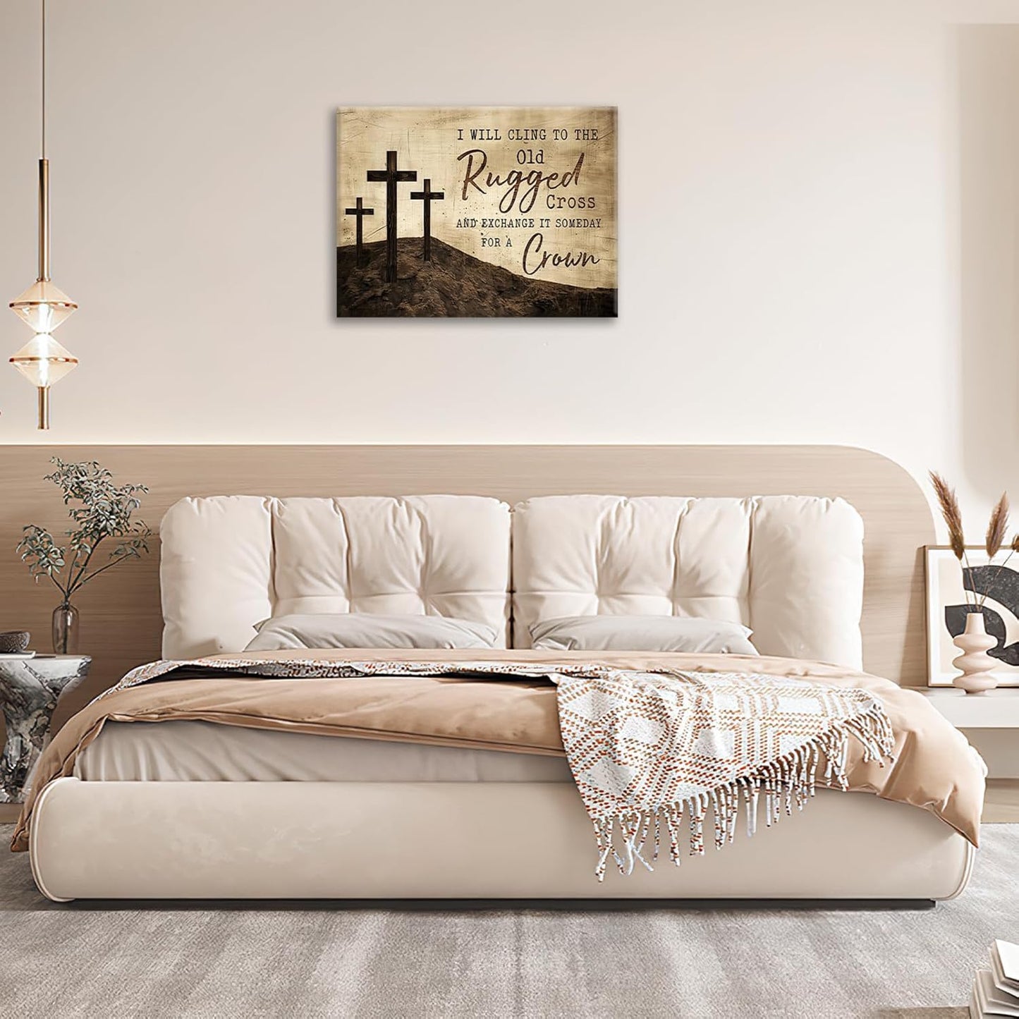 Christian Wall Art, Cross Pictures Wall Decor Religious Canvas Prints Framed Artwork Paintings Poster Home Office Decorations For Bathroom Bedroom Living Room Kitchen 24l X 20w