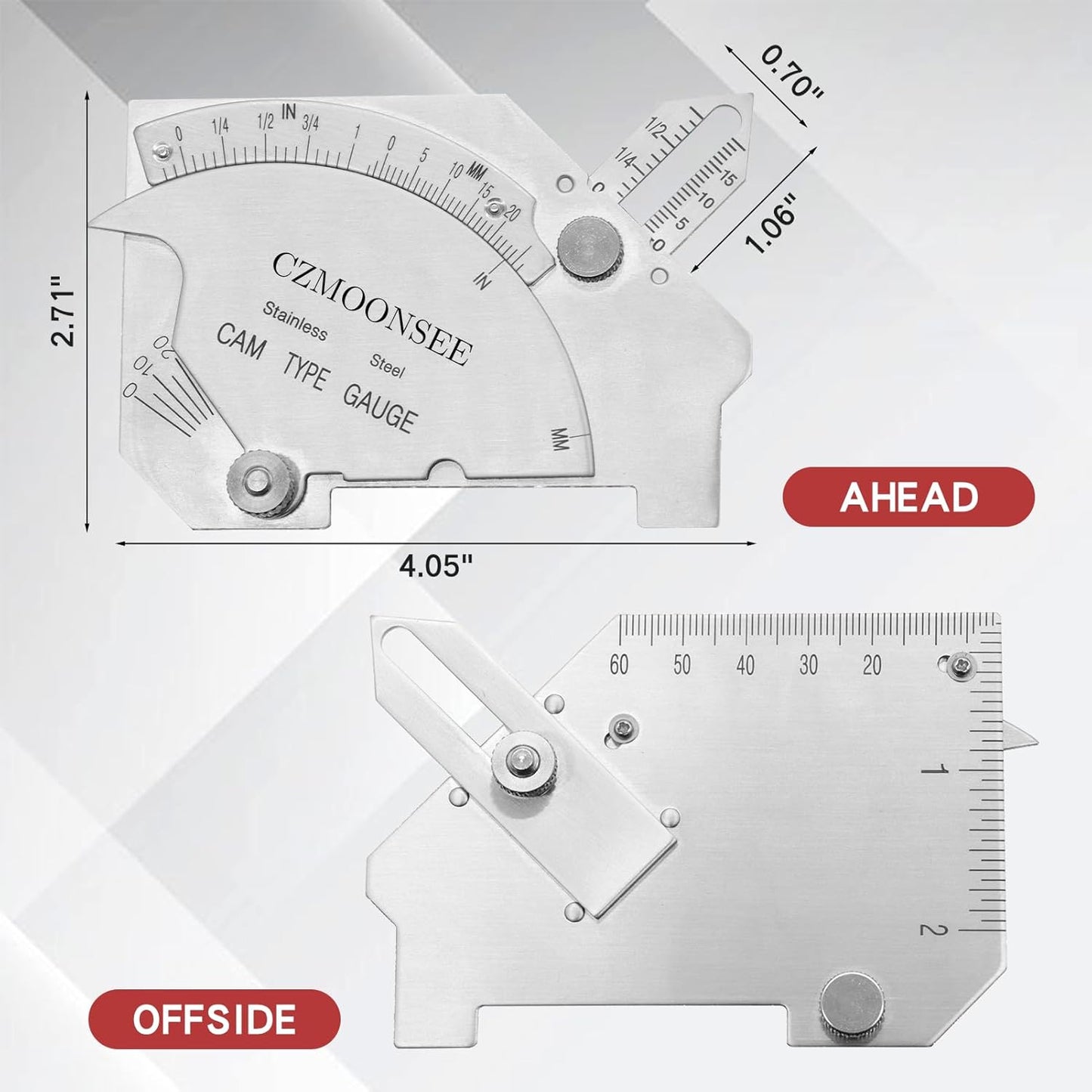 MG-8 Cam-Type Fillet Weld Gauge Stainless Steel Bridge cam Welding Inspection Ruler