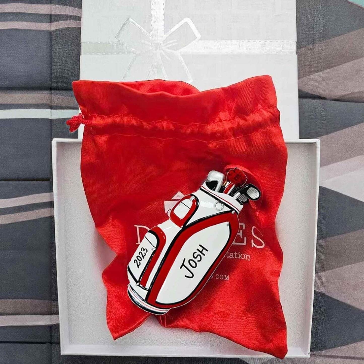 Personalized Golf Sports Christmas Ornament (Golf Bag)