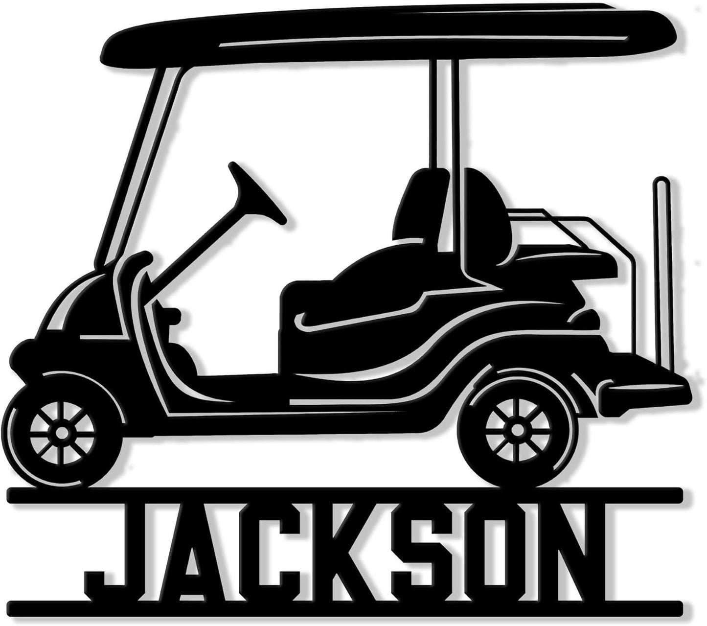 Personalized Golf Cart Metal Sign – Custom Golfer Name Wall, Fence, Yard, Porch, Patio, Garage, Home, or Clubhouse Decor – Gift for Dad, Mom, Husband, Wife, Golfer, or Golf Lover on Birthday