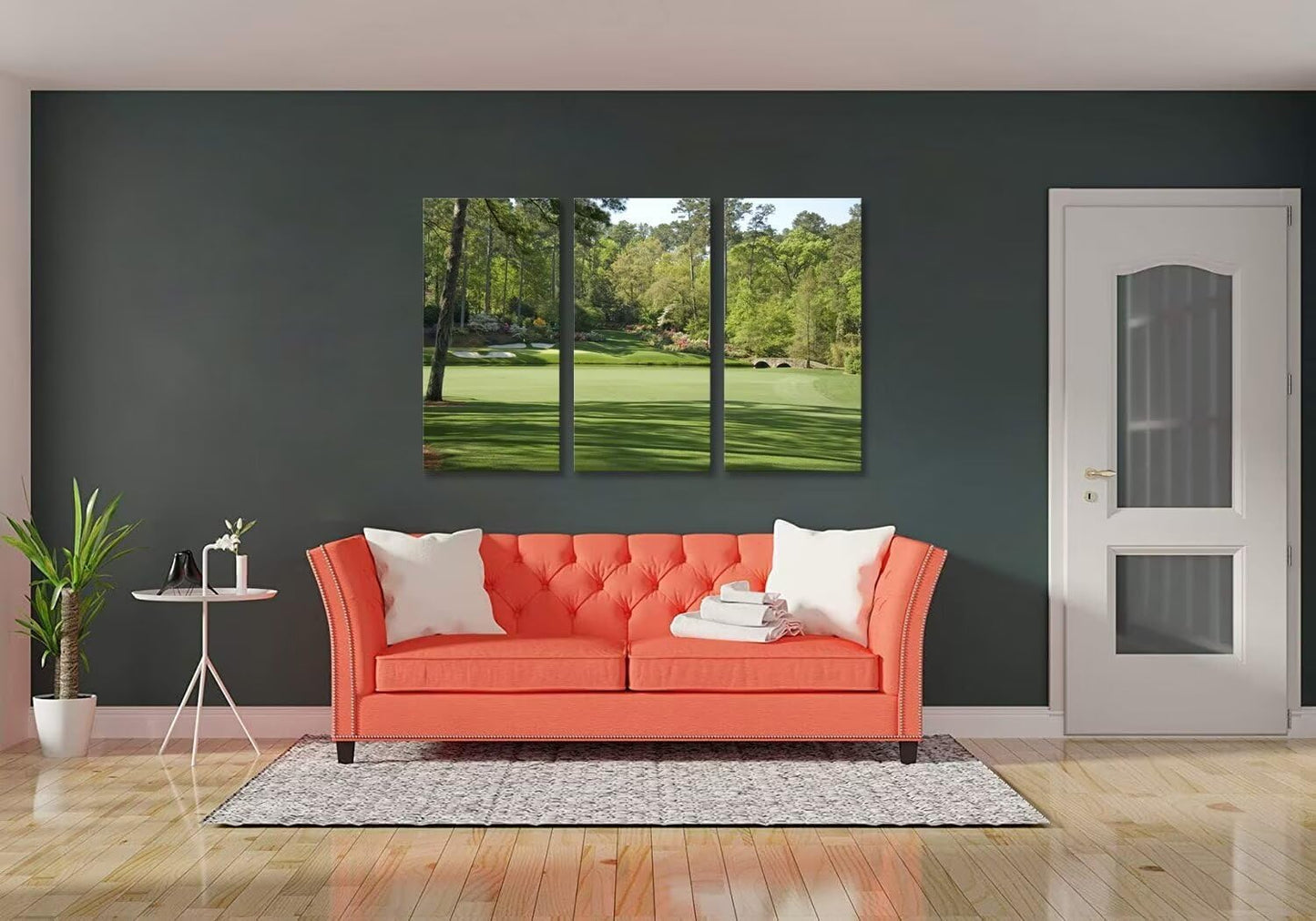 Augusta Golf Course Wall Art for Living Room Bedroom Bathroom Home Decorations - Augusta National Golf Course Pictures Posters Framed Artwork Canvas Prints Ready to Hang(14''W x 28''H x3)