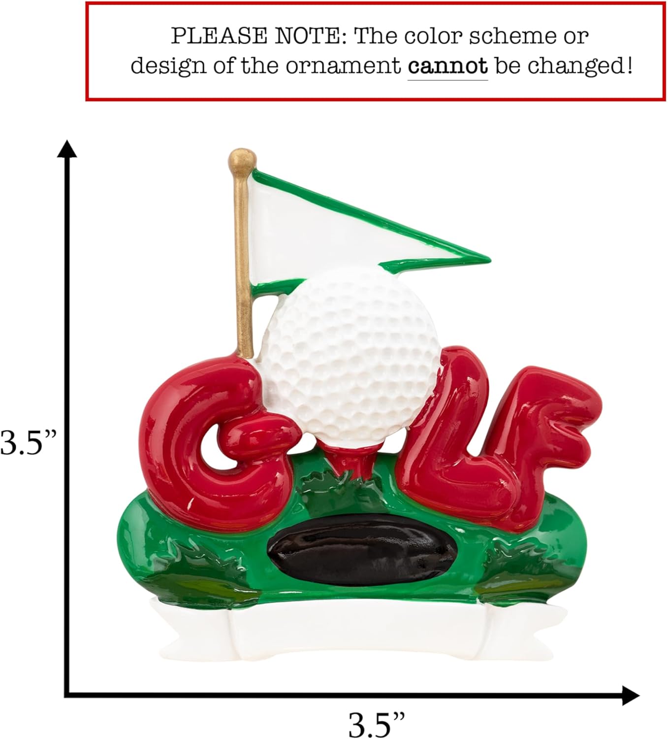 Personalized Golf Christmas Ornament 2025 | 18th Hole, Hole-in-One with Ball and Flag Decoration for Xmas Tree | Golfing Keepsake Gift for Golfer & Golf Player - Custom Name & Year