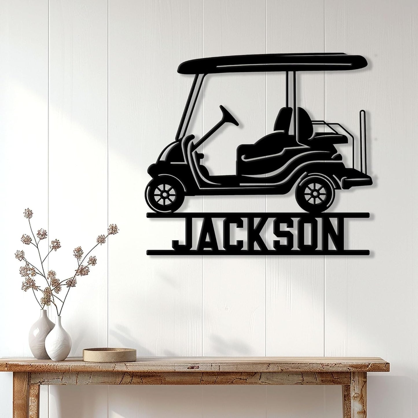 Personalized Golf Cart Metal Sign – Custom Golfer Name Wall, Fence, Yard, Porch, Patio, Garage, Home, or Clubhouse Decor – Gift for Dad, Mom, Husband, Wife, Golfer, or Golf Lover on Birthday