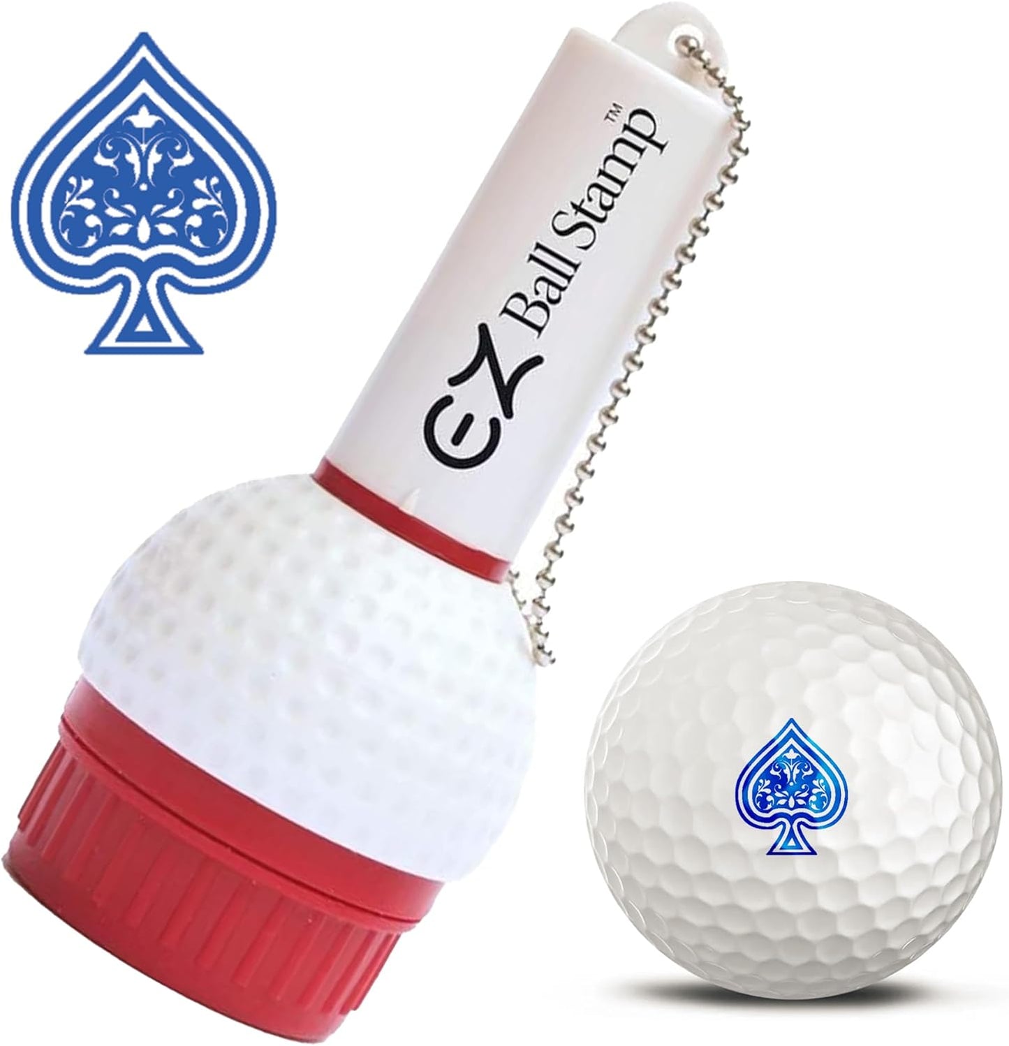 EZBallStamp Golf Ball Stamp Marker (Blue Spade (New))
