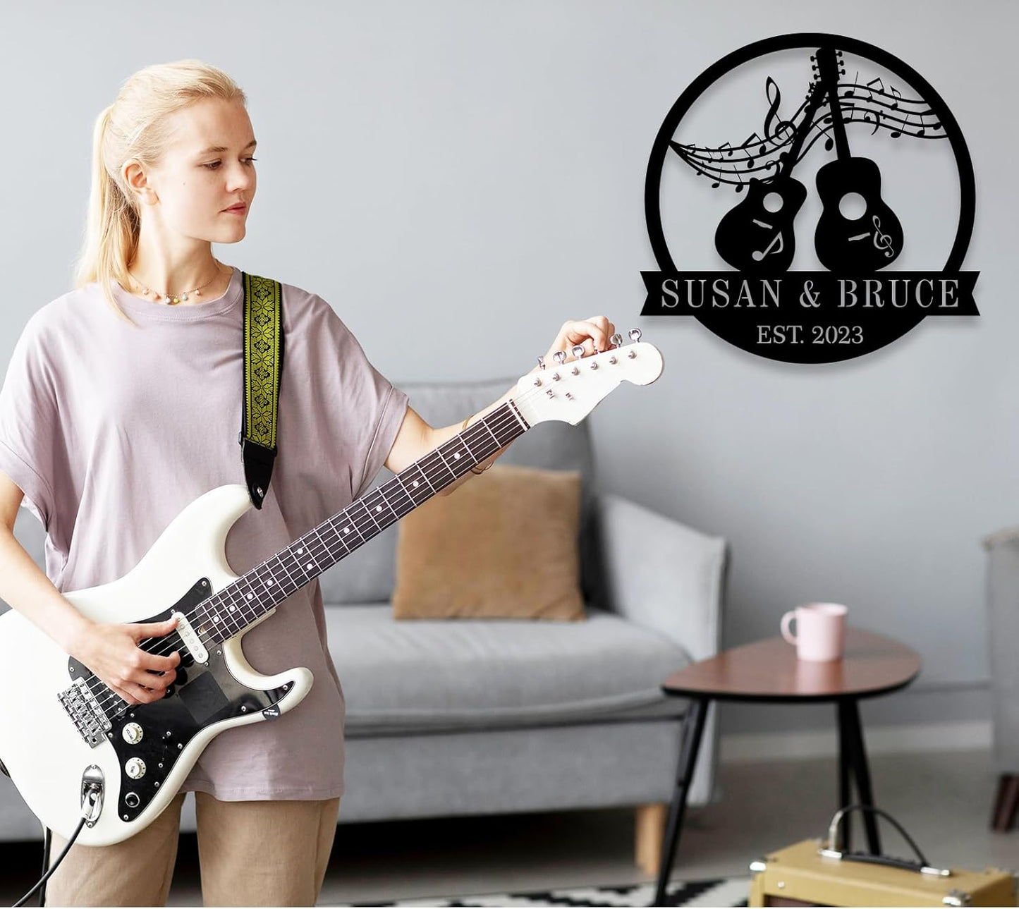 Custom Guitar Sign, Musician Gifts,Personalized Metal Guitar Sign,Guitar Lovers Gifts,Custom Guitar Decor