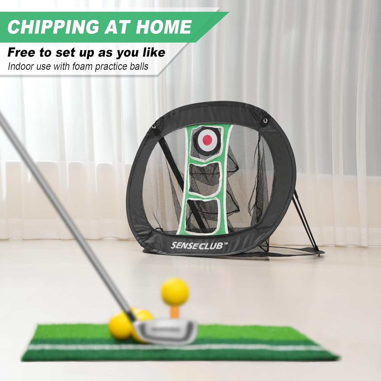 Foldable Chipping Net & Floating Green, Indoor Golf Practice Chipping Target, Backyard Golf Game & Gifts