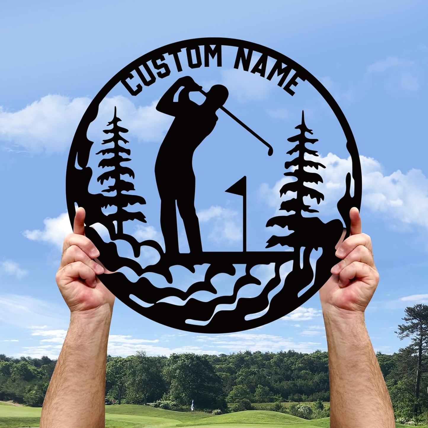 Personalized Golf Metal Wall Art, Vintage Golf Wall Decor, Custom Signs Outdoor Metal, Sports Theme Home Decor for Man Cave Office Garage Bar, Personalized Golf Gifts for Men Dad Father Color01