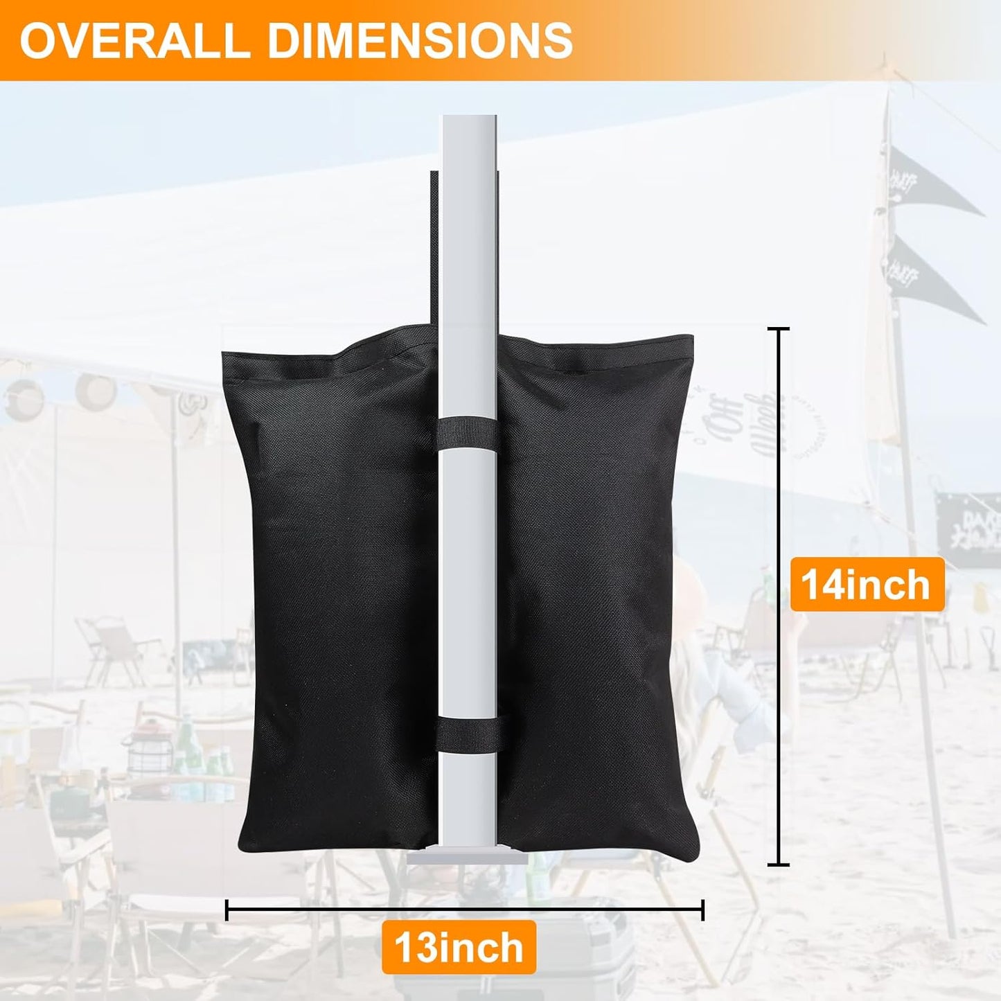 Canopy Weights,4 pcs Sand Bags for Canopy Legs,Tent Sand Bags，Gazebo Instant Shelter Leg Canopy Weights,Sandbags for Canopy Tent,for Canopies, Gazebos & Pergolas/Without Sand