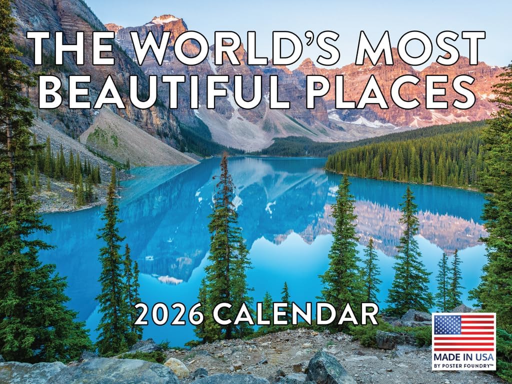 World Most Beautiful Places Calendar 2026 Monthly Wall Calender 12 Month | American Made In The USA