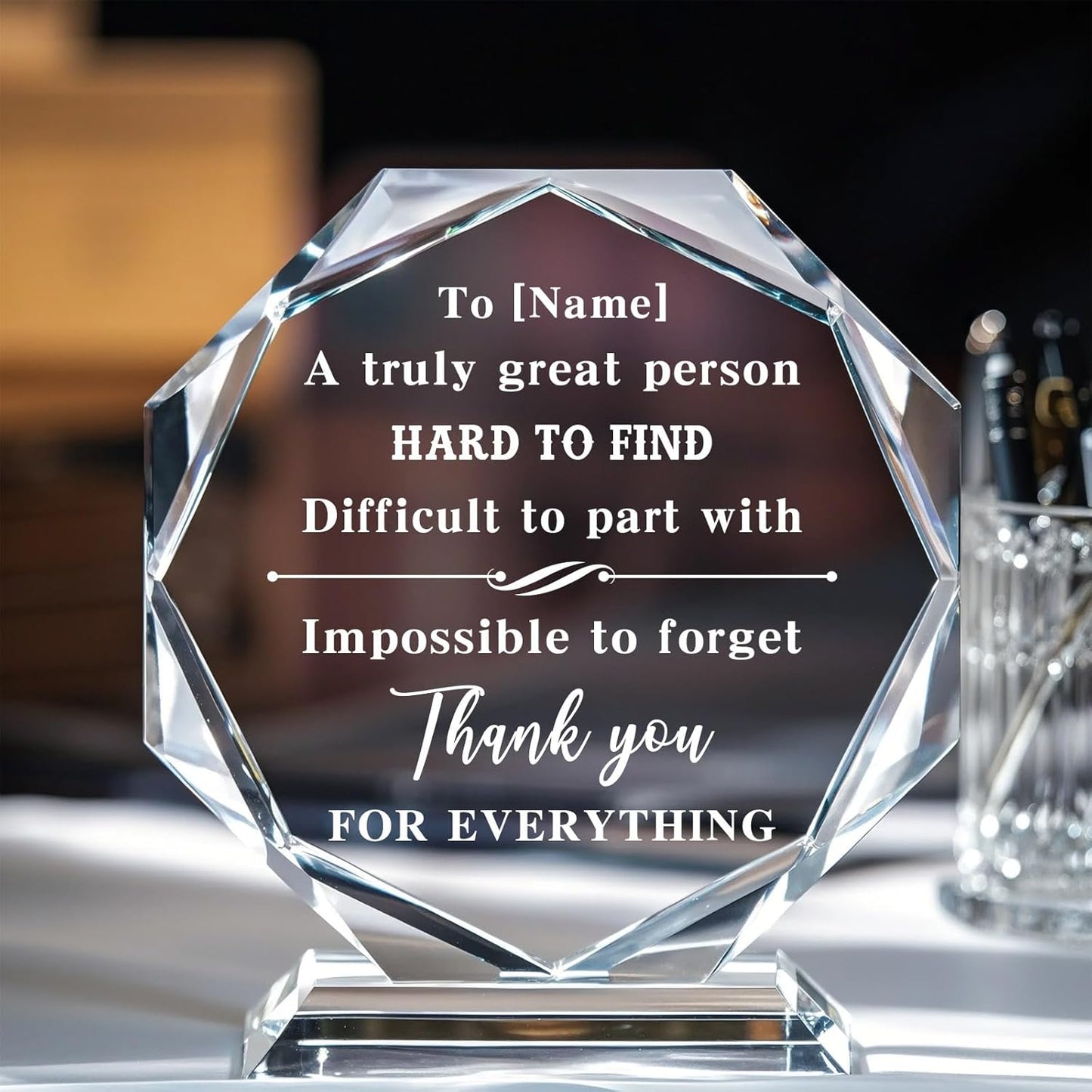Custom Crystal Awards and Trophies – Personalized Engraved Glass Plaques for Employee Recognition, Appreciation, Farewell, Retirement, Coworker Gifts, Sports Achievements