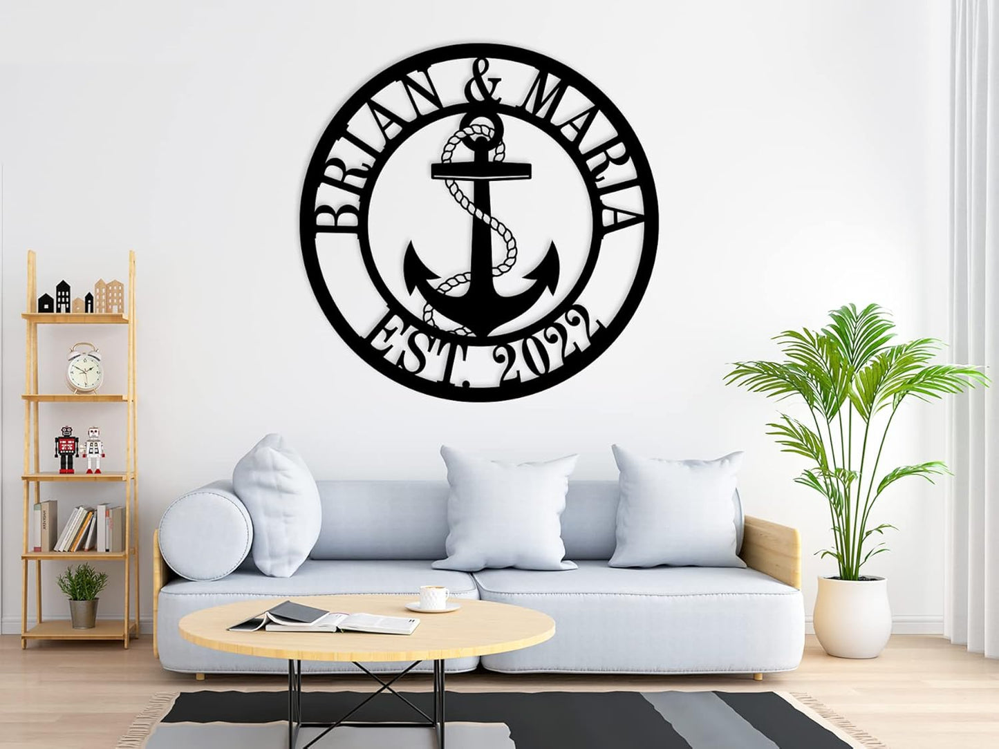 Personalized Nautical Metal Sign, Custom Nautical Decor, Anchor Family Name Sign, Anchor Custom Name and Date Metal Sign