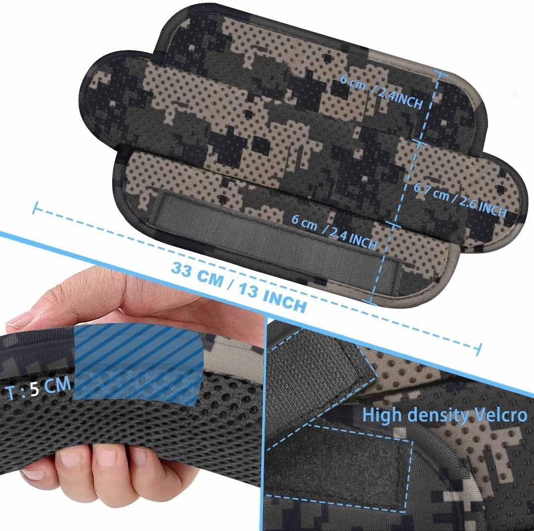 ZINZ 2-Pack Universal Shoulder Pad with Ultra thick Cushion for Bag Luggage Bag Crossbody, Plus Long & Anti-Slip & Breathable,Camouflage gray-2pack