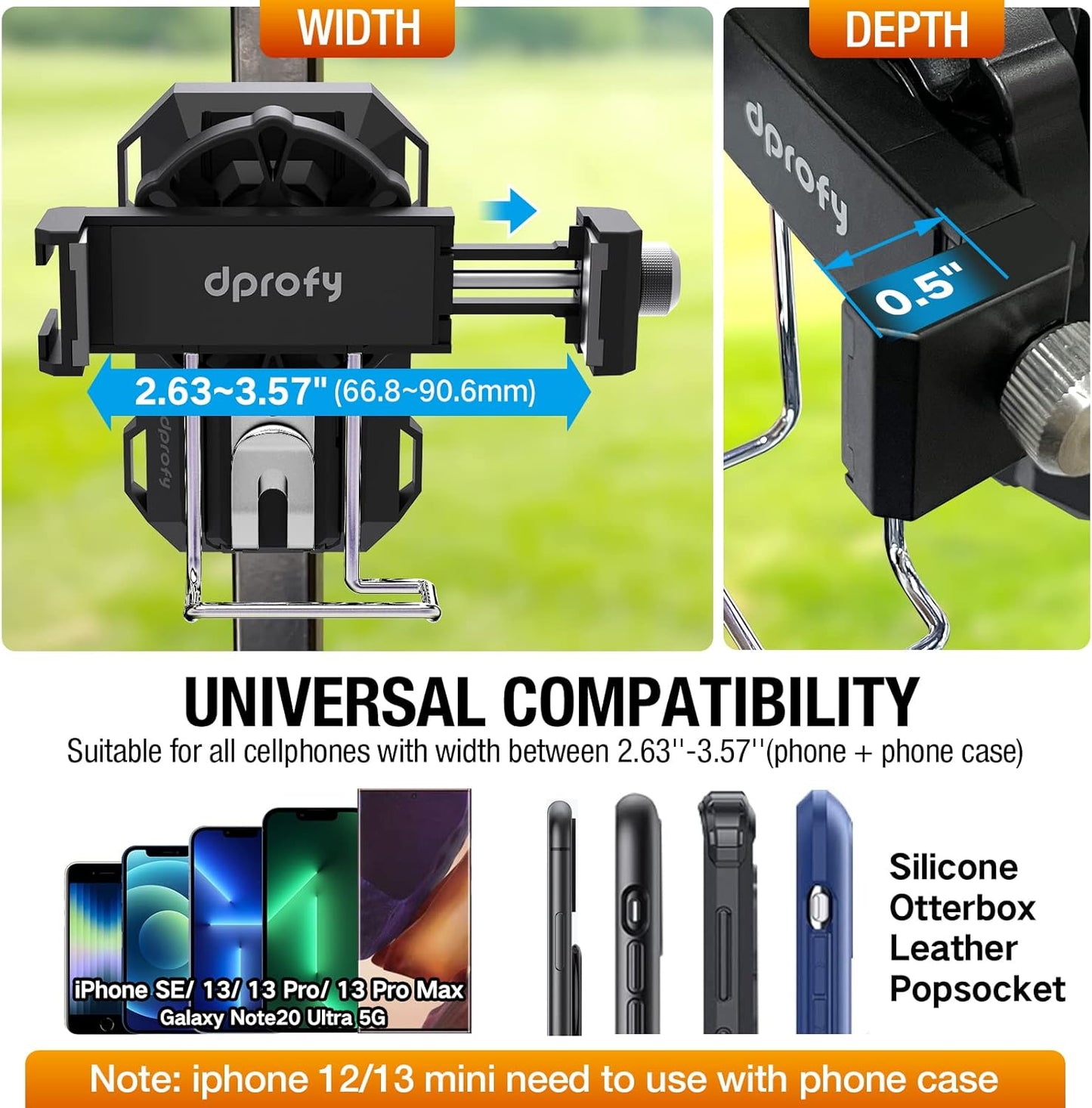 Dprofy Golf Phone Holder, Golf Cart Phone Holder with Hook and Loop, Golf Cart Accessories Golf Gifts for Men/Women, Universal Fit