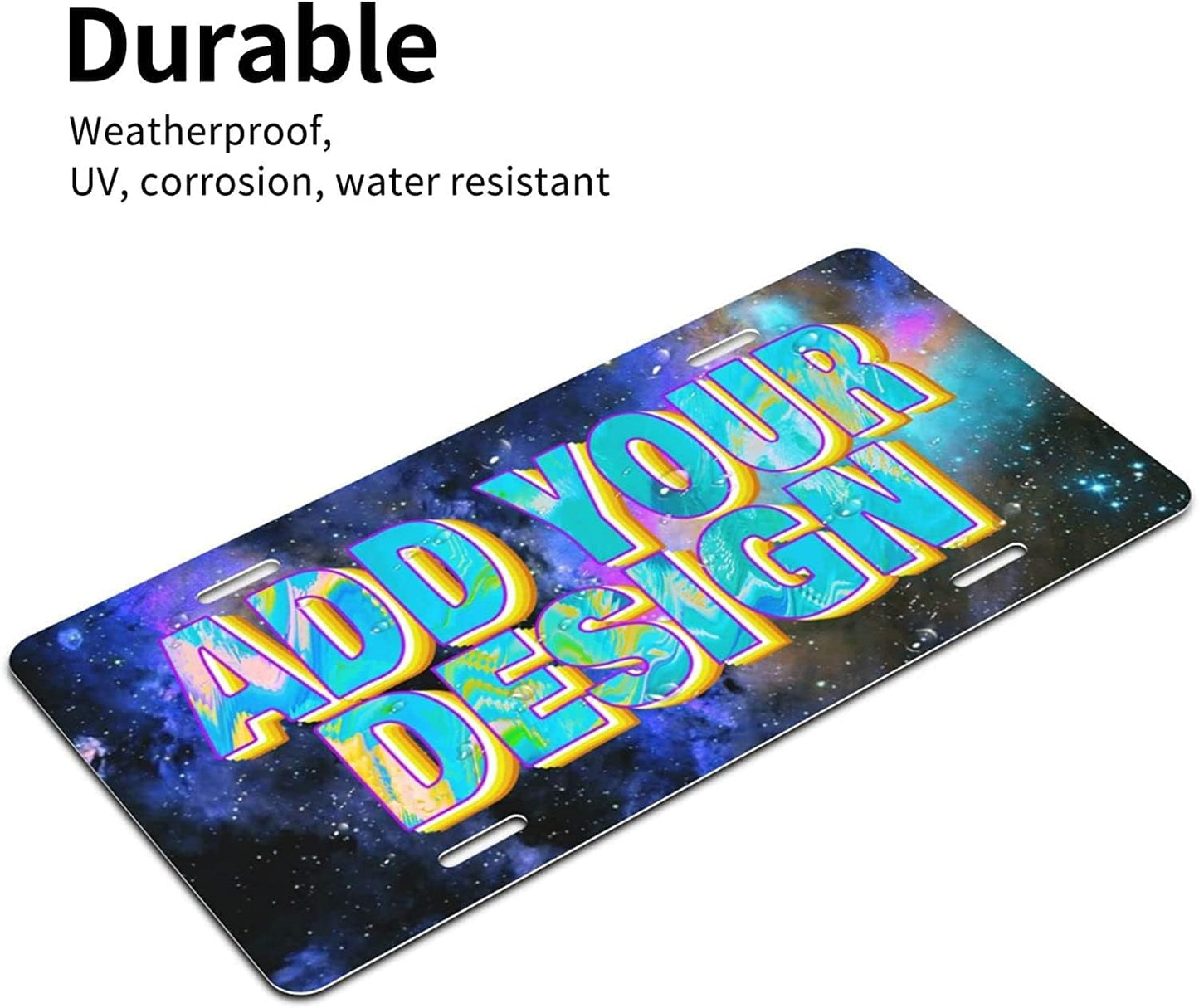 Custom License Plate Add Your Own Personalized Image Name Photo Text Artistic Design Aluminum License Plate Customized USA Car Tag for Front of Car Wall Decoration 6" x 12"