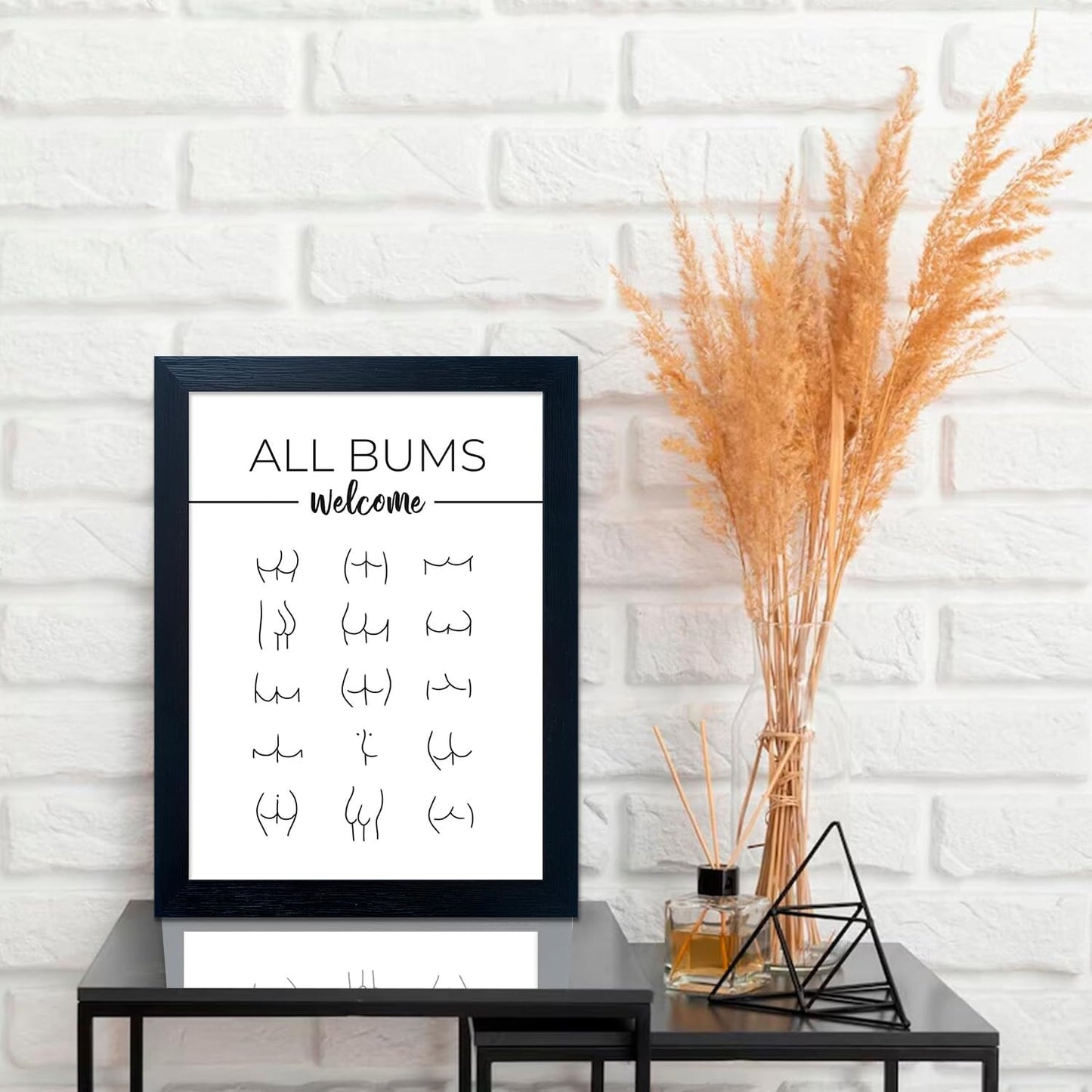 Funny Bathroom Wall Art Black and White Bathroom Wall Decor Humorous Guest Toilet ArtModern Minimalistic Canvas Print Paintings Artwork