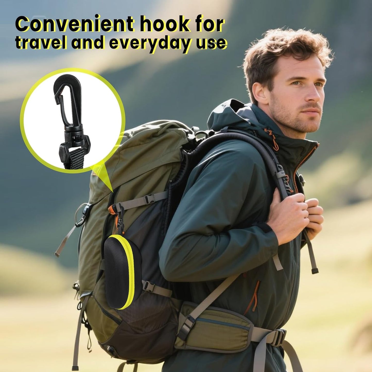 INNOLIFE Zipper Hard Shell Sunglasses Cases, Portable Travel Eyeglasses Cases with Plastic Hook for Men Women