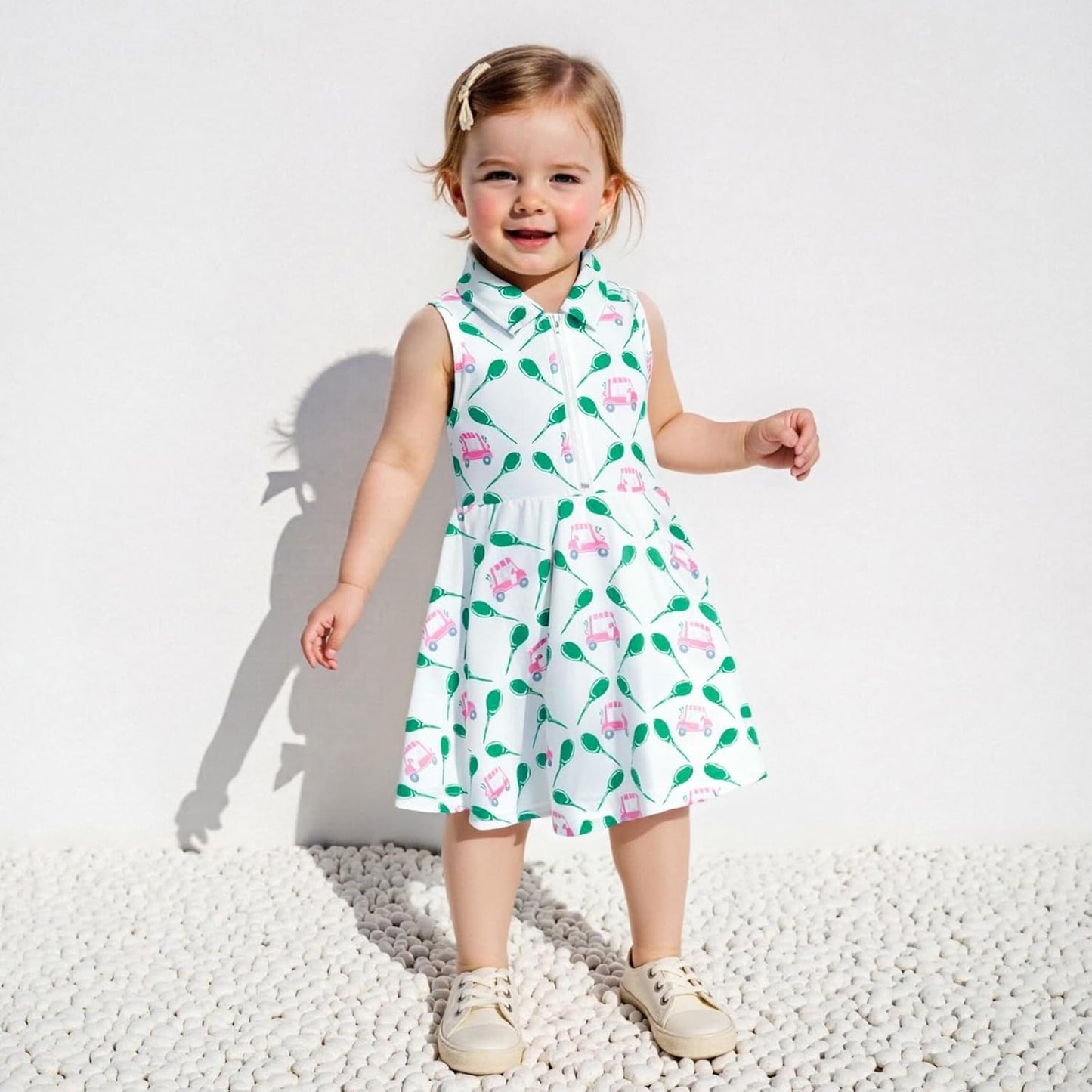 Little Girls Mardi Gras Outfit Toddler Sleeveless A Line Sun Dress Kids Zipper Party Dresses Spring Summer Clothes