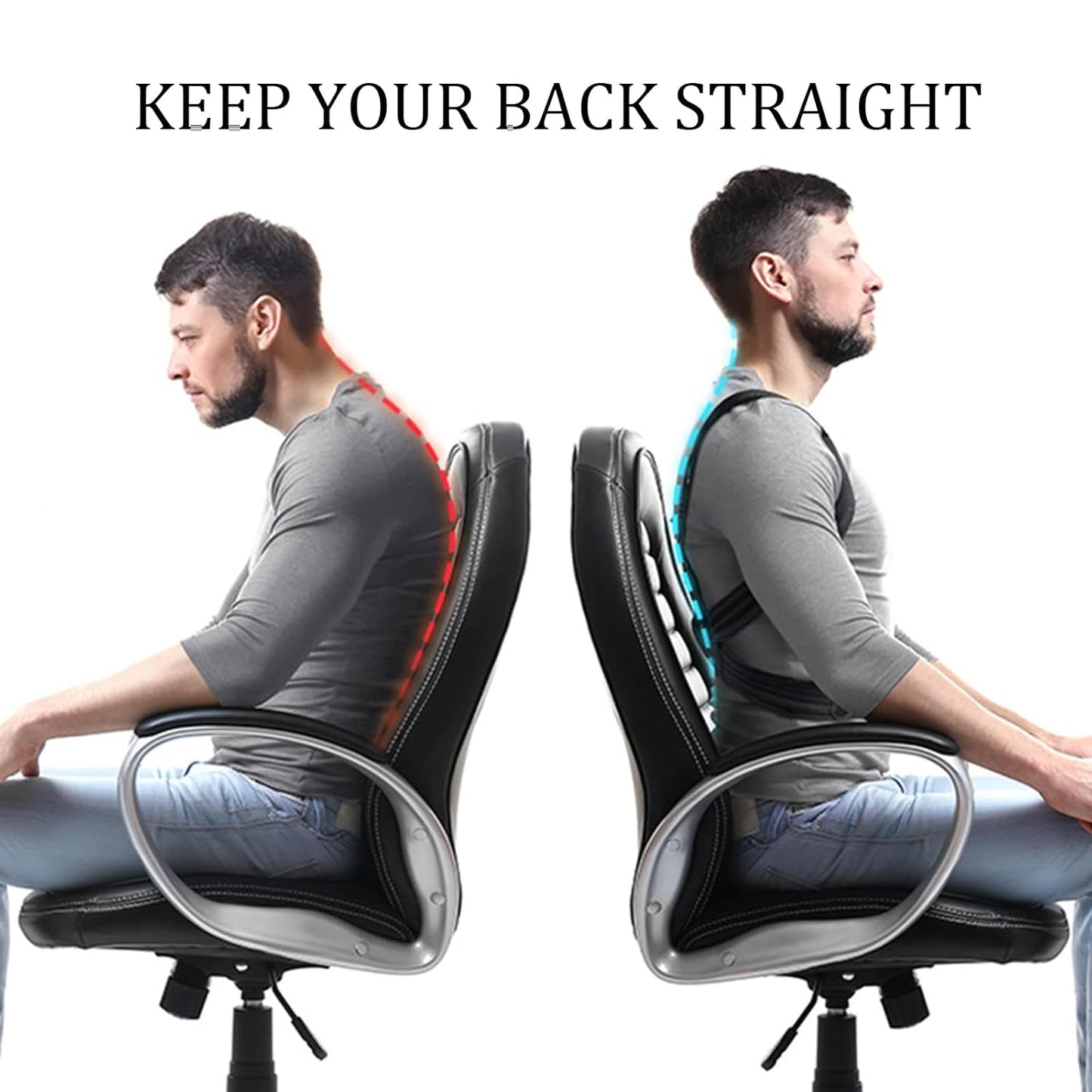 Posture Corrector, Back Brace for Women and Man, Soft and Comfortable, Breathable Mesh (Black, Medium)