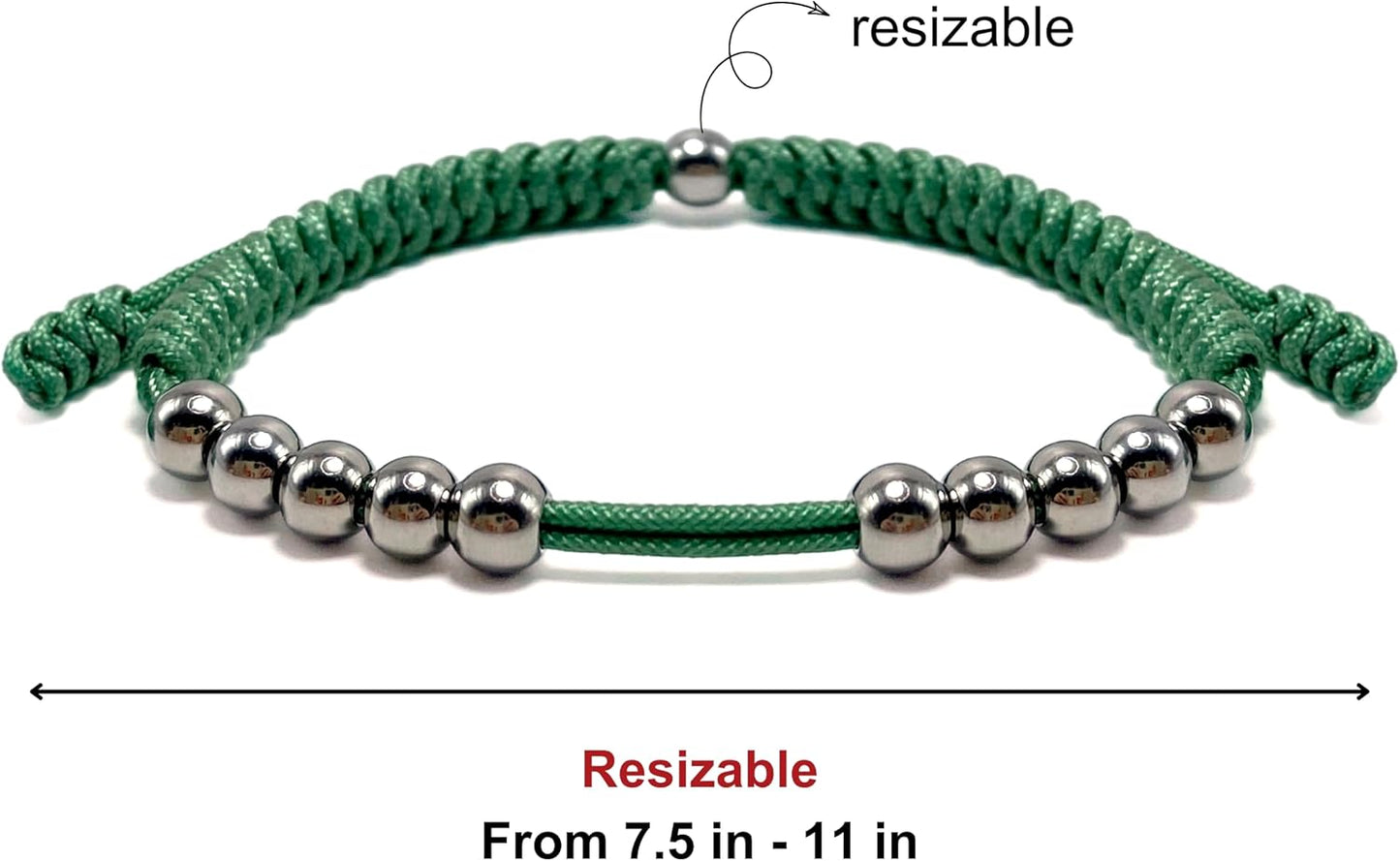 LAMIBEE Premium Golf Stainless Steel 10 Bead Score Counter Bracelet, Golf Stroke Count Bracelet, Resizable Easy Adjust Golf Round Scoring Tracker, Durable Stylish Golf Accessory