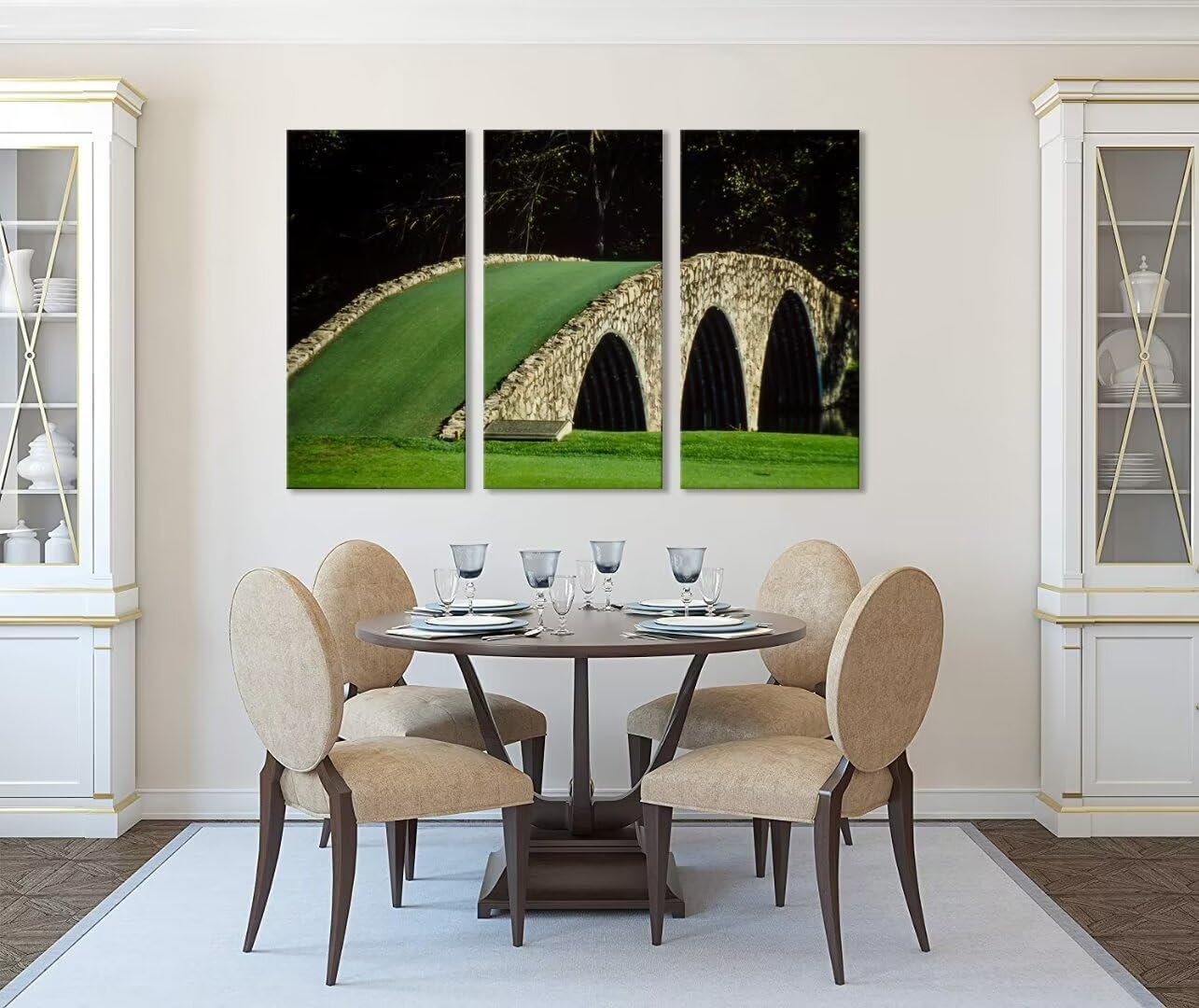Augusta National Golf Course Wall Art for Living Room Bedroom Bathroom Home Decorations Golf Art Augusta Golf Course 12th Hole Pictures Posters Canvas Prints Framed Ready to Hang(12''W x 24''H x3)