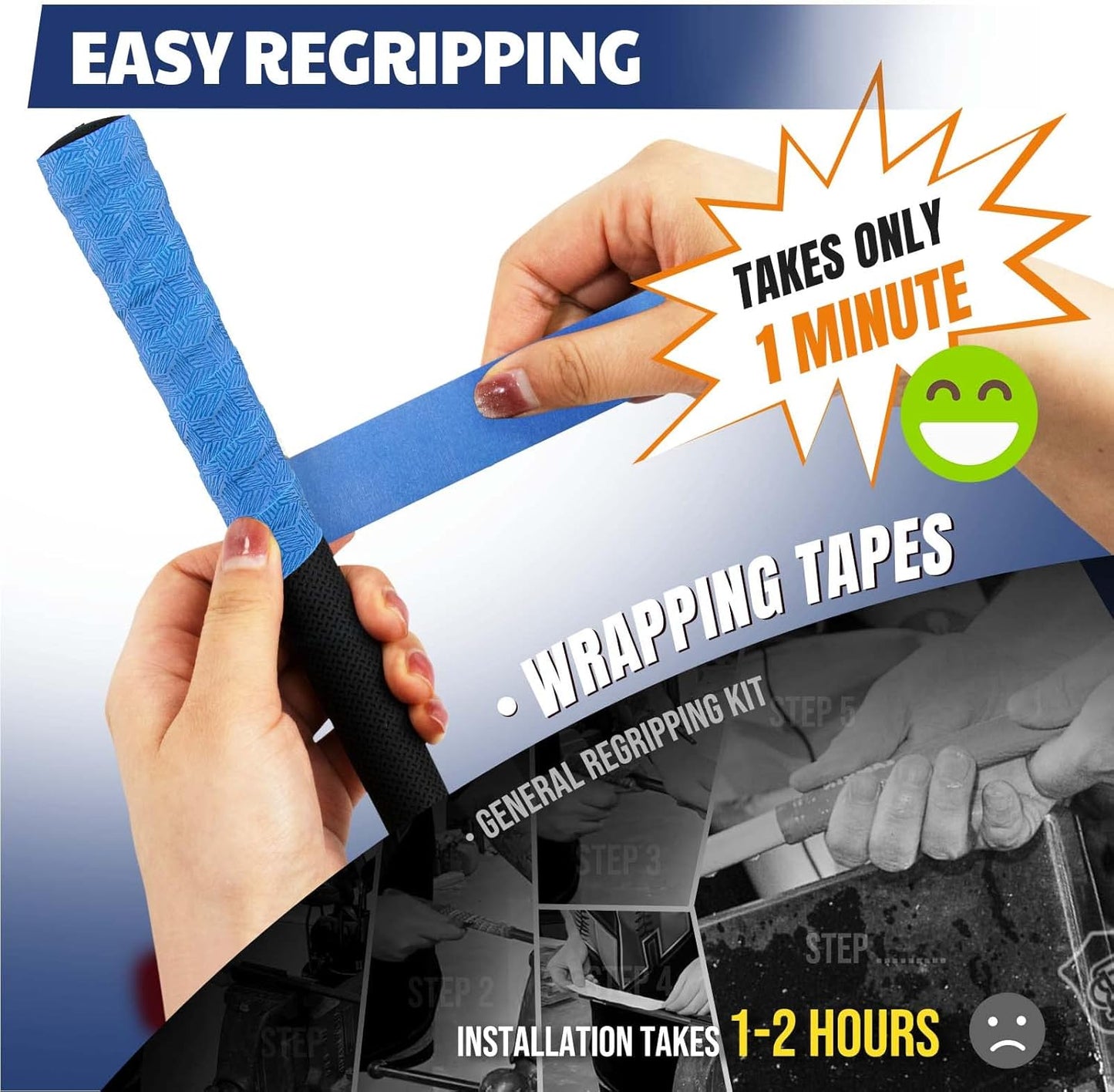 JAYA Golf Grip Wrapping Tapes, Innovative Regripping Solution for Golf Club Grips, 3 Or 15 Pack Tacky PU Overgrip Tapes, Options of 5 Colors, Enjoy a Fresh New Grip Experience