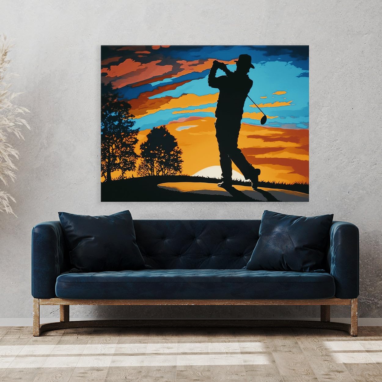 Sense Canvas Golf Golfer Sunrise Sunset 11 Canvas Art - Home Decor Wall Art Print Poster Painting X-Large 48x36 / 0.75"