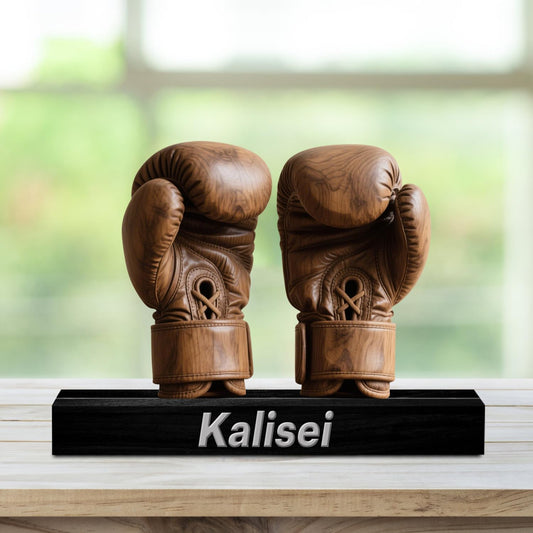 Personalized Boxing Player Ornaments for Bedroom Office Sport Room Custom Name Boxing Gloves Figurine Sign Plaque Fitness Dumbbells Athlete Acrylic Plaque Home Decor Gift for Men Women Sport Lover