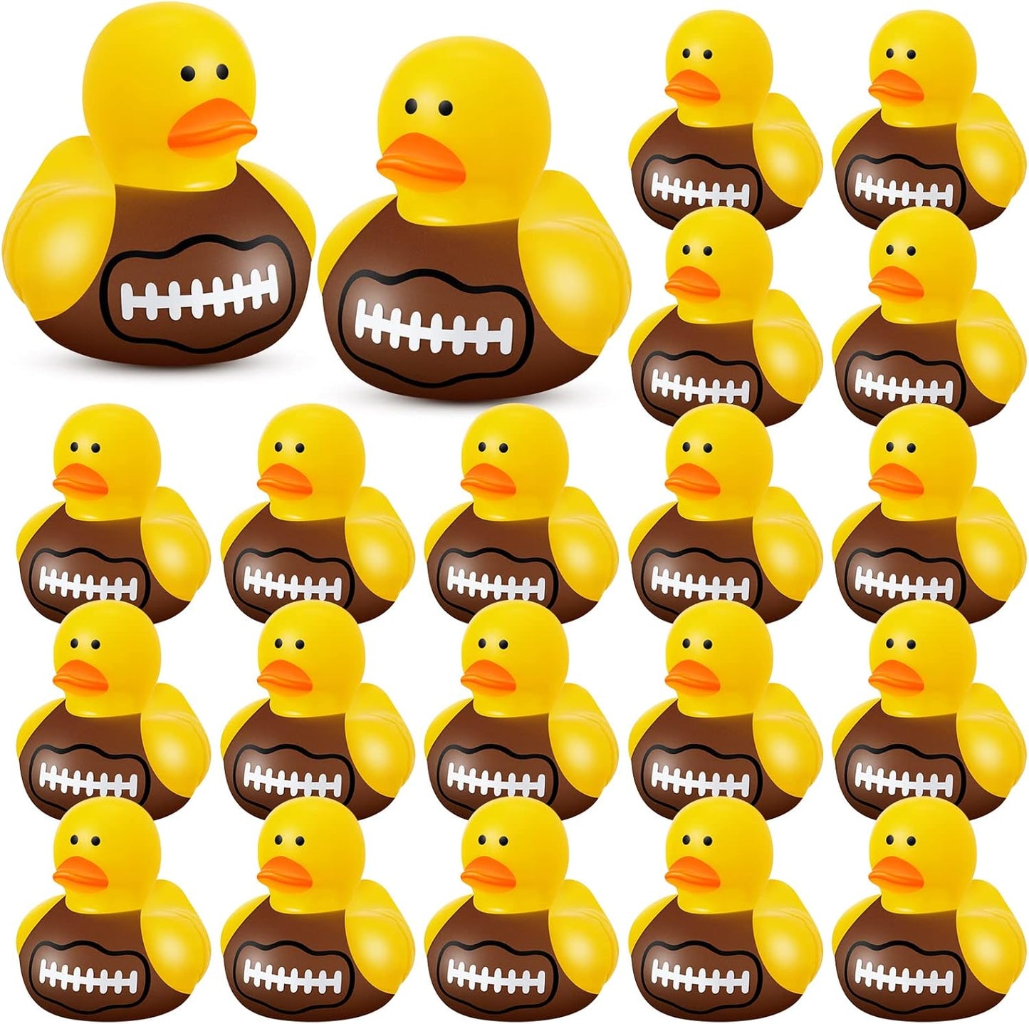 Deekin Rubber Duck 2 Inch Bulk Sport Party Favors for Team Events Game Day Decorations Birthday Party Decorations Club Player Gift(24 Pcs,Football)