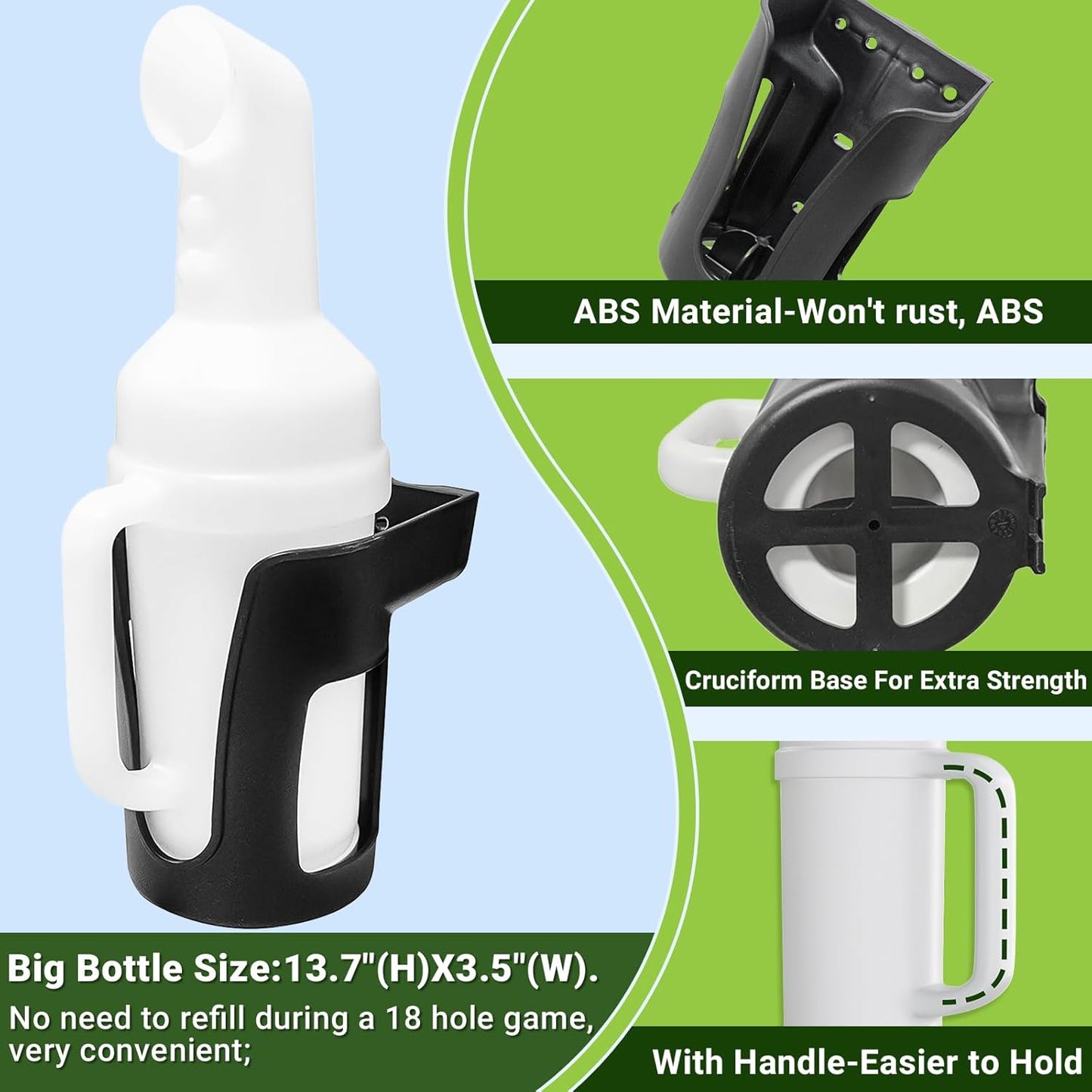 Panglong Universal Golf Cart Sand Bottle with Handle 1Pcs or 2Pcs, Divots Filler Sand & Seed Bottle with Rattle Proof Holder for Yamaha Club Car EZGO