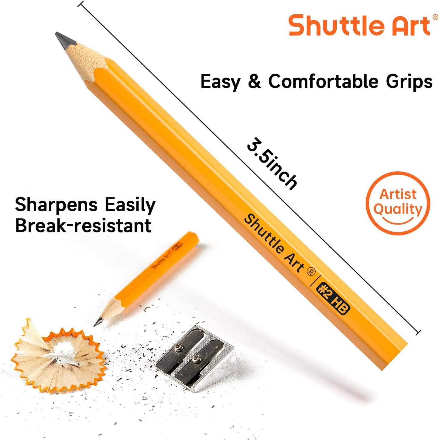 Shuttle Art 360 Pack #2 HB Golf Pencils, Wood-cased 3.5” Mini Pencils Bulk, Pre-sharpened Small Pencil for Kids Teachers Writing Marking Sketching, Classroom Essentials, Back to School Supplies