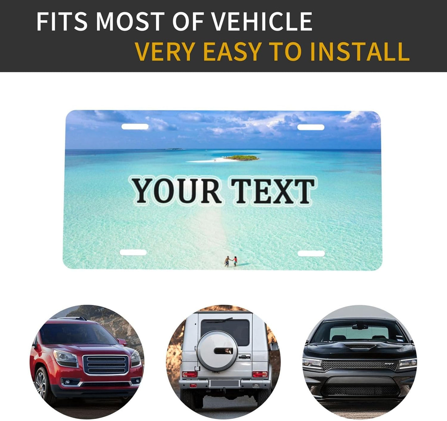 Made in USA Custom License Plate, Design Your Own Personalized License Plate with Photo,Logo, and Text,Customized 12"X6"Premium Aluminum