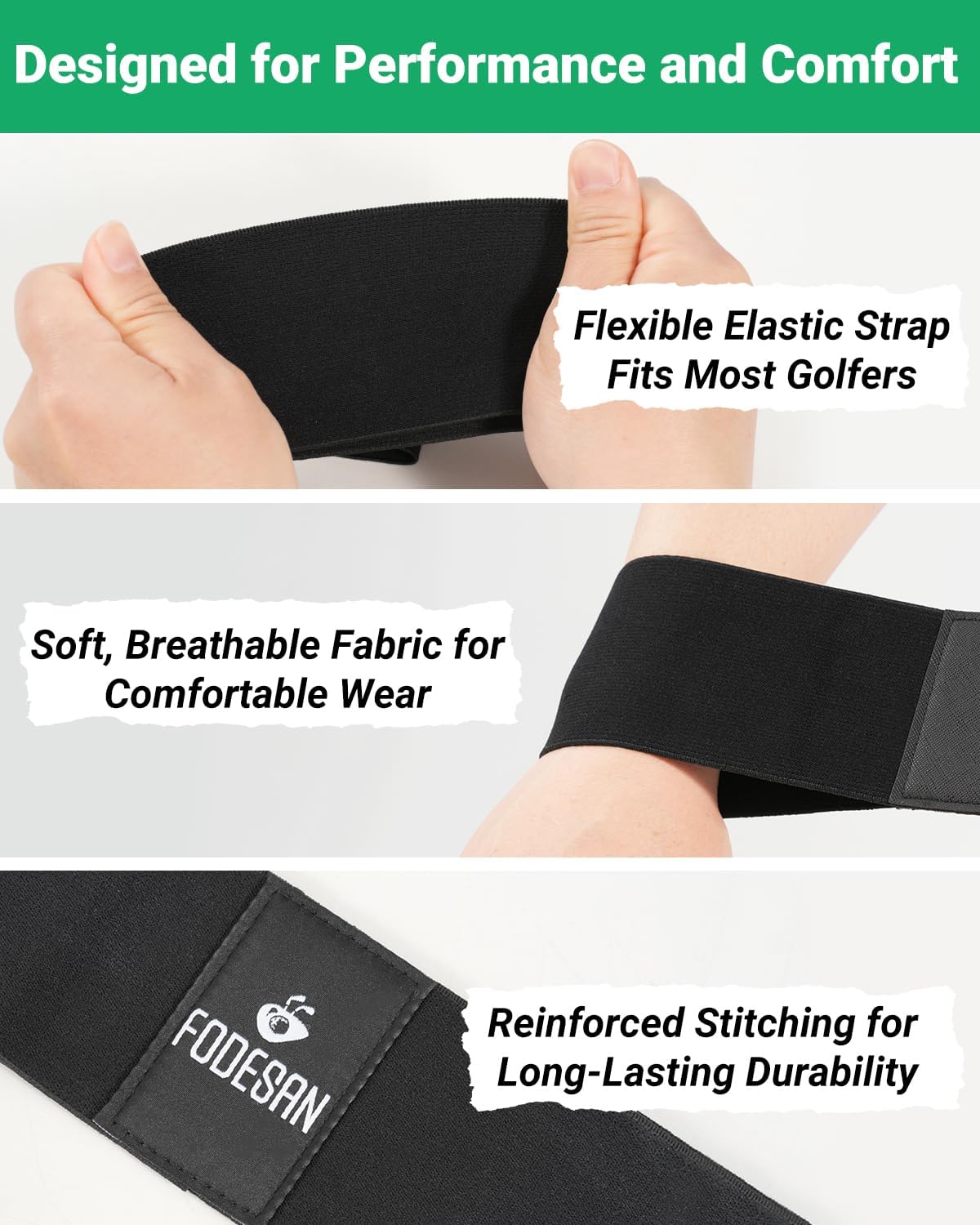Golf Swing Training Aid – Swing Correcting Arm Band – Swing Trainer for Muscle Memory & Connection – Golf Trainer for Right & Left-Handed Players