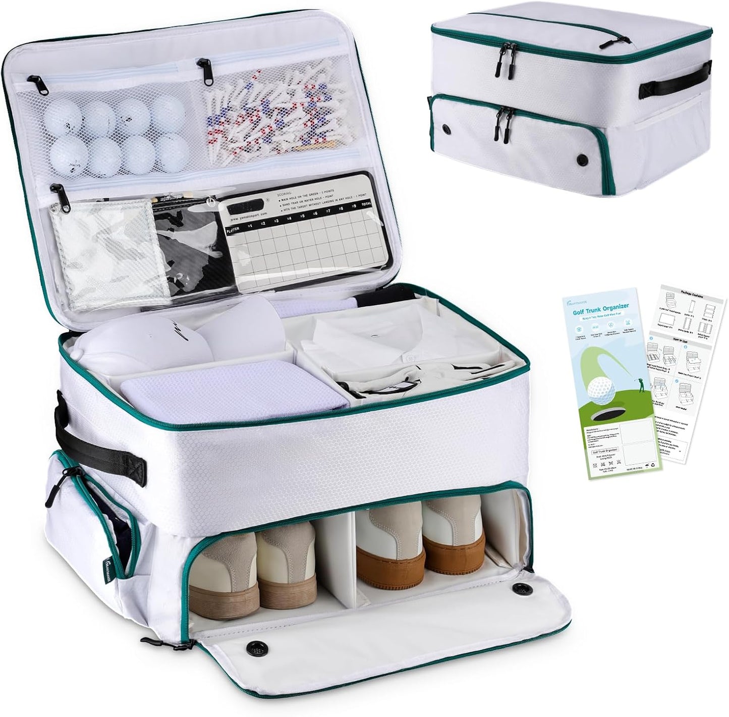 Golf Trunk Organizer, Golf Accessories for Men/Women to Storage Stuff and Gear, Cool Gifts for Golfers, Dad, Him/Her, Birthday or Father’s Day
