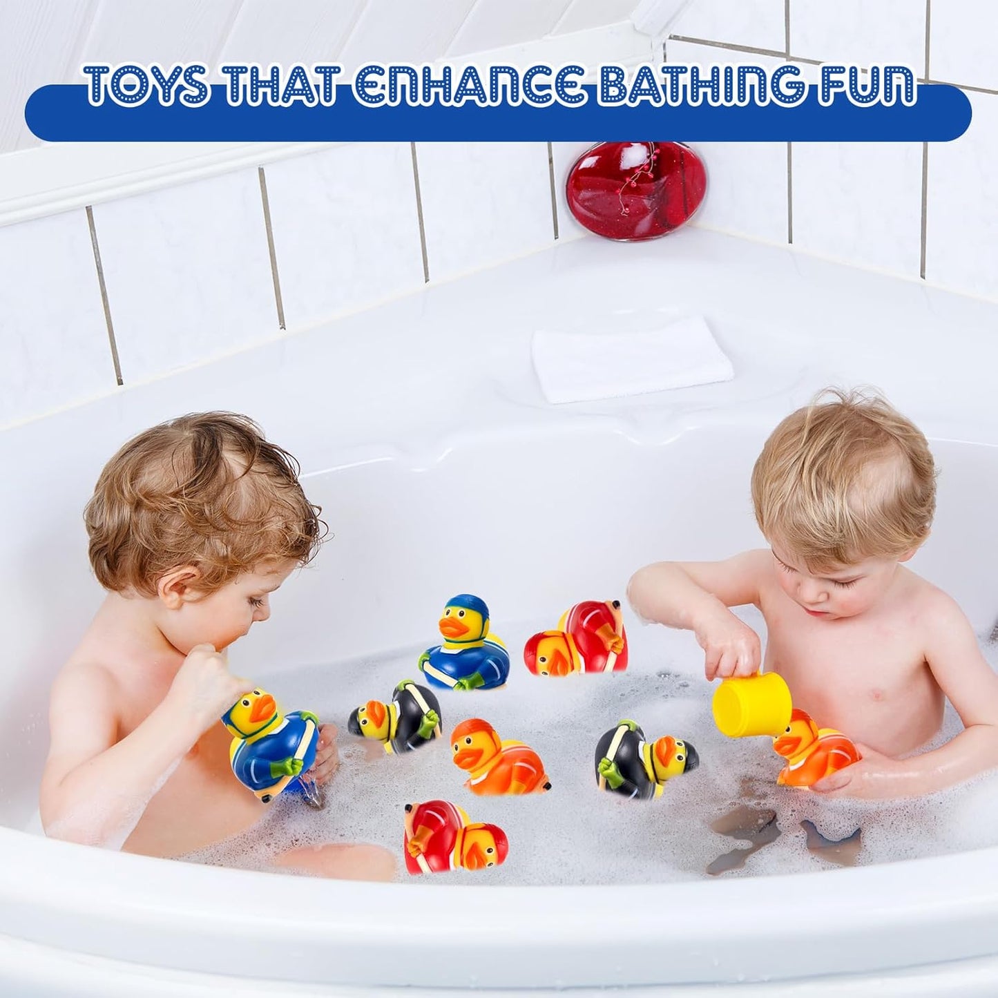 Deekin Rubber Duck 2 Inch Bulk Sport Party Favors for Team Events Game Day Decorations Birthday Party Decorations Club Player Gift(50 Pcs,Hockey Player)