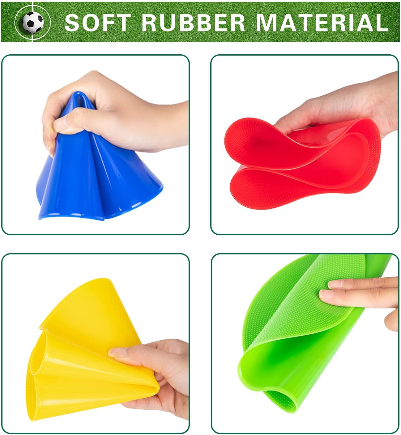 Spot Markers 4.72 Inch 9 Inch Non Slip Rubber Floor Markers Flat Field Cones Poly Dots for Soccer Basketball Sports Speed Agility Training and Drills