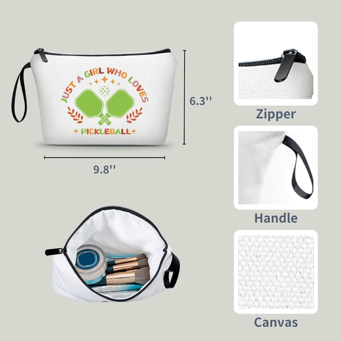 Pickleball Gifts for Women,Pickleball Lover Gifts,Pickleball Accessories Women,Pickleball Cosmetic Makeup Bag,Pickleball Party Gifts,Birthday Gifts for Teen Girls