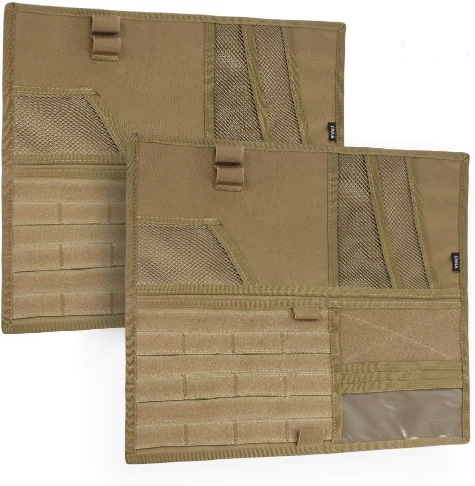 WYNEX Car Sun Visor Organizer with Double-Sided Folding MOLLE Panel, Vehicle Sun Visor Storage for Essentials & Tactical Gear, Compatible with Cars, Pickup Trucks, Vans, SUVs