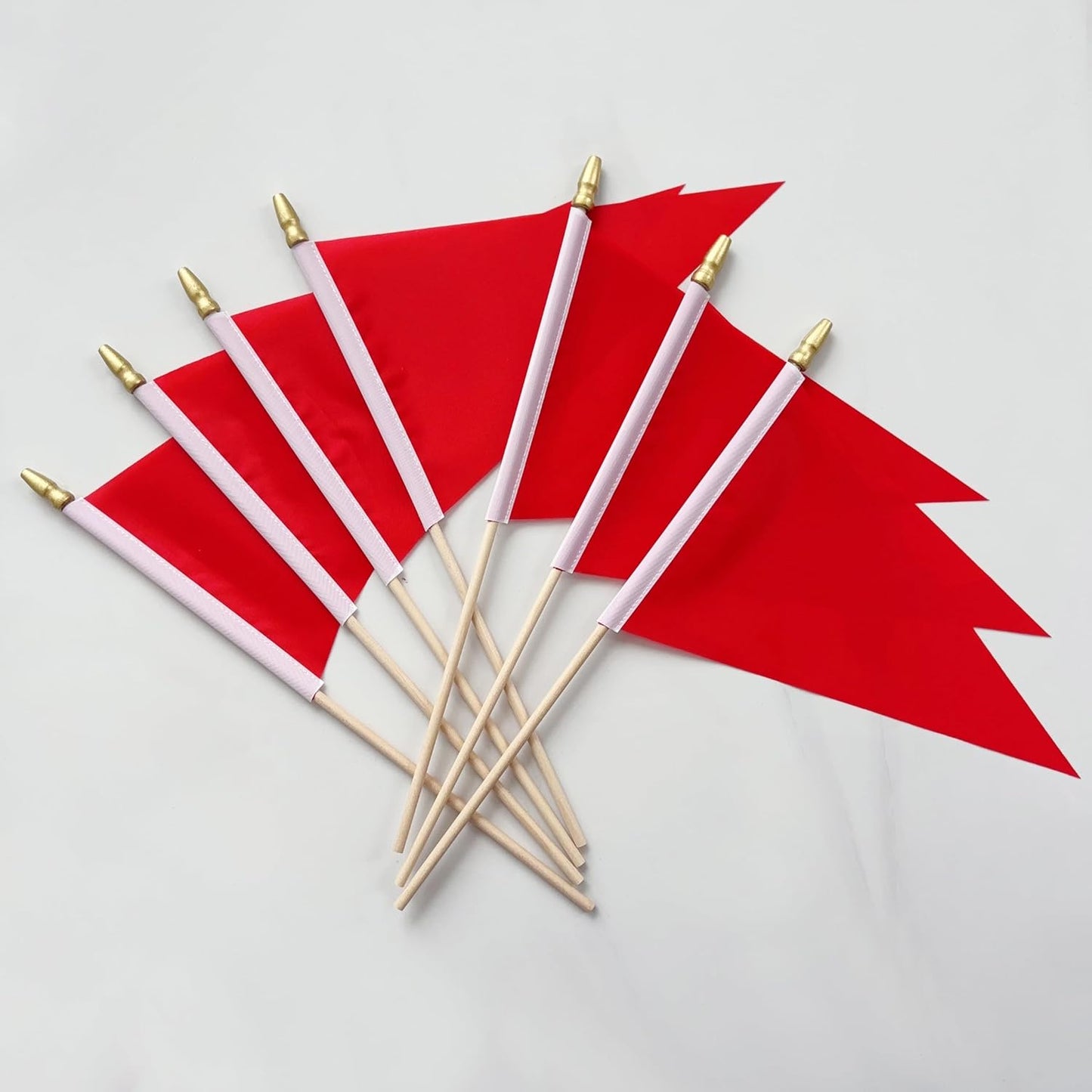 20 Pack Solid Color Red Blank Pennant Flags on Wood Stick Small Mini Plain DIY Graffiti Flags,Decorations for Parades,Grand Opening,Kids Birthday,Sports Clubs,5x8 Inch