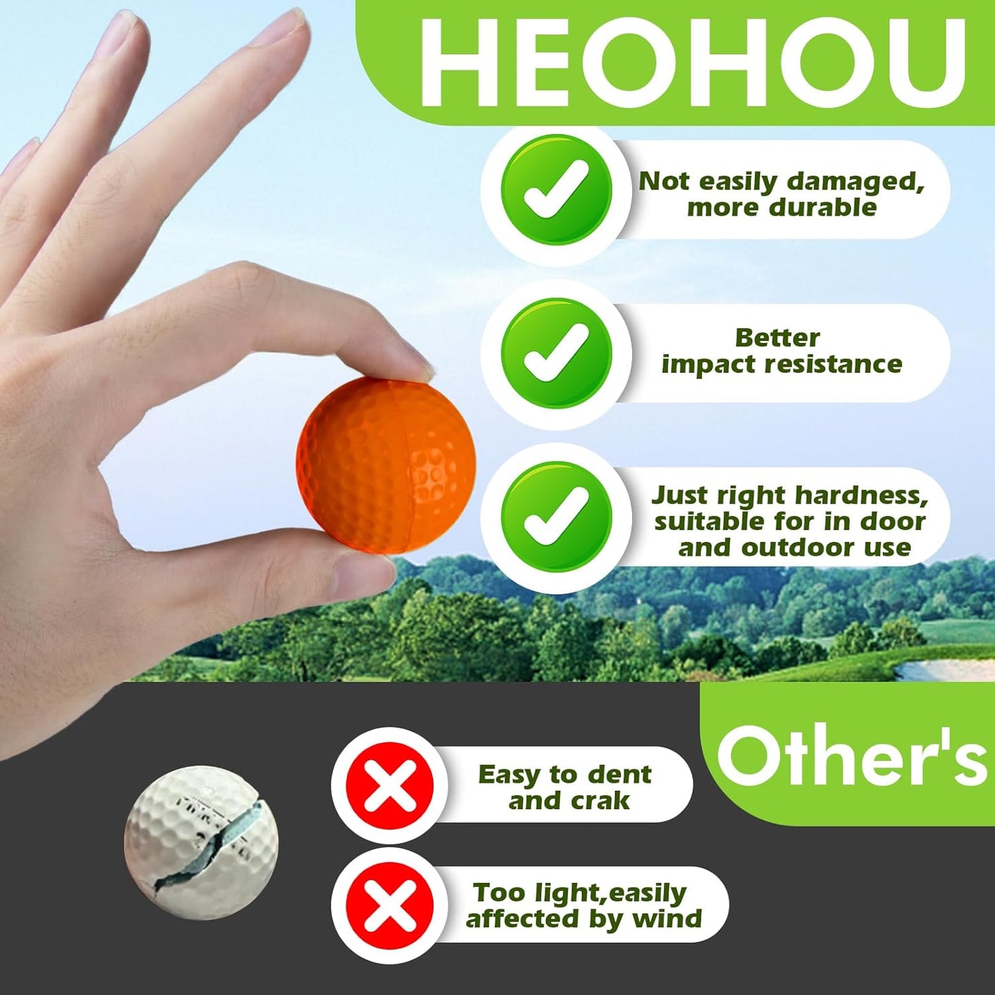Foam Golf Practice Balls 20 Pack,Realistic Feel and Limited Flight Practice Golf Balls for Backyard,Soft Training Golf Balls for Indoor or Outdoor